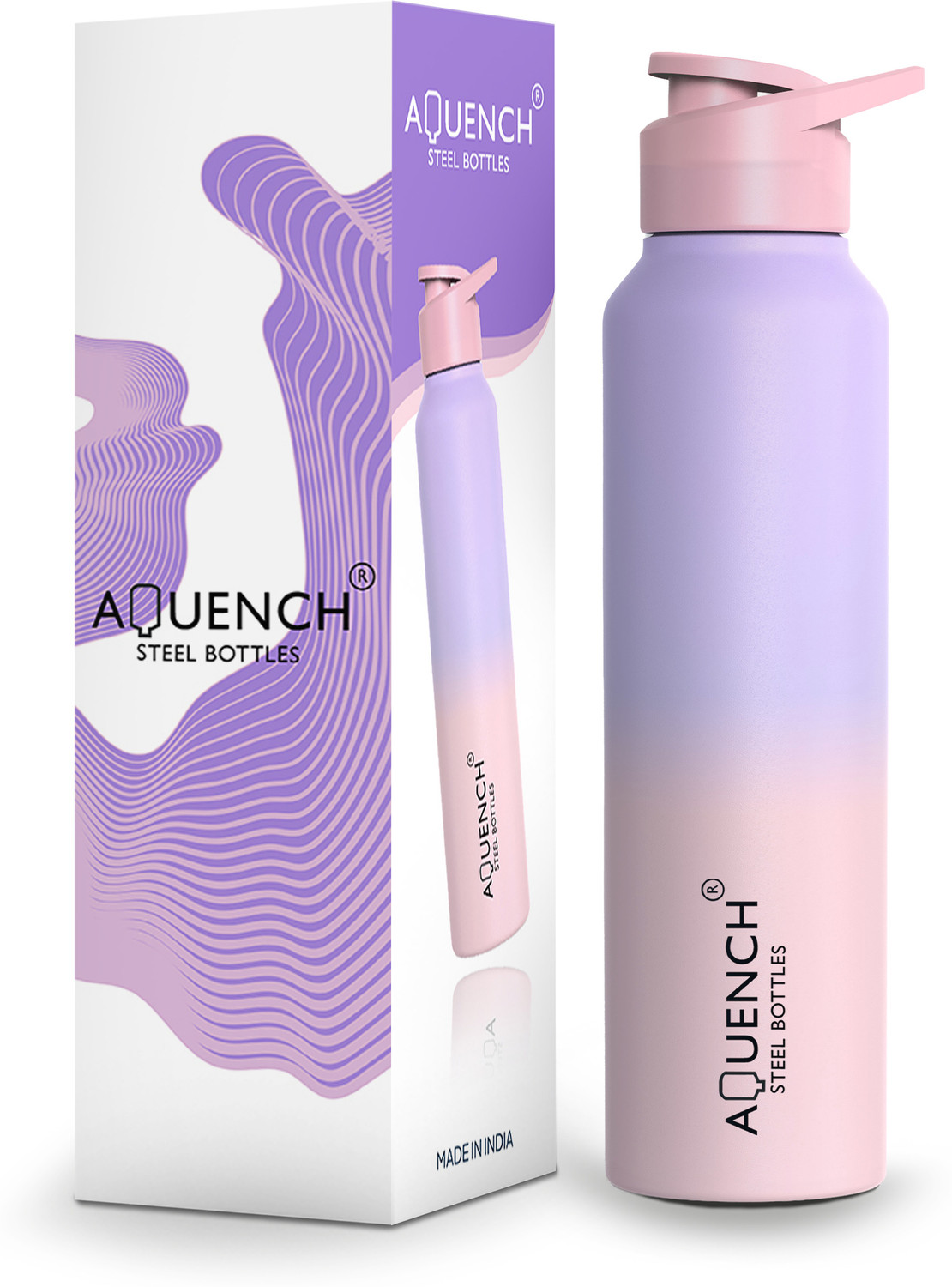Image of AQUENCH Lean 1 Litre Dual Color Stainless Steel Water Bottle for Travel|Sports|Gym|Yoga 1000 ml Steel Bottle