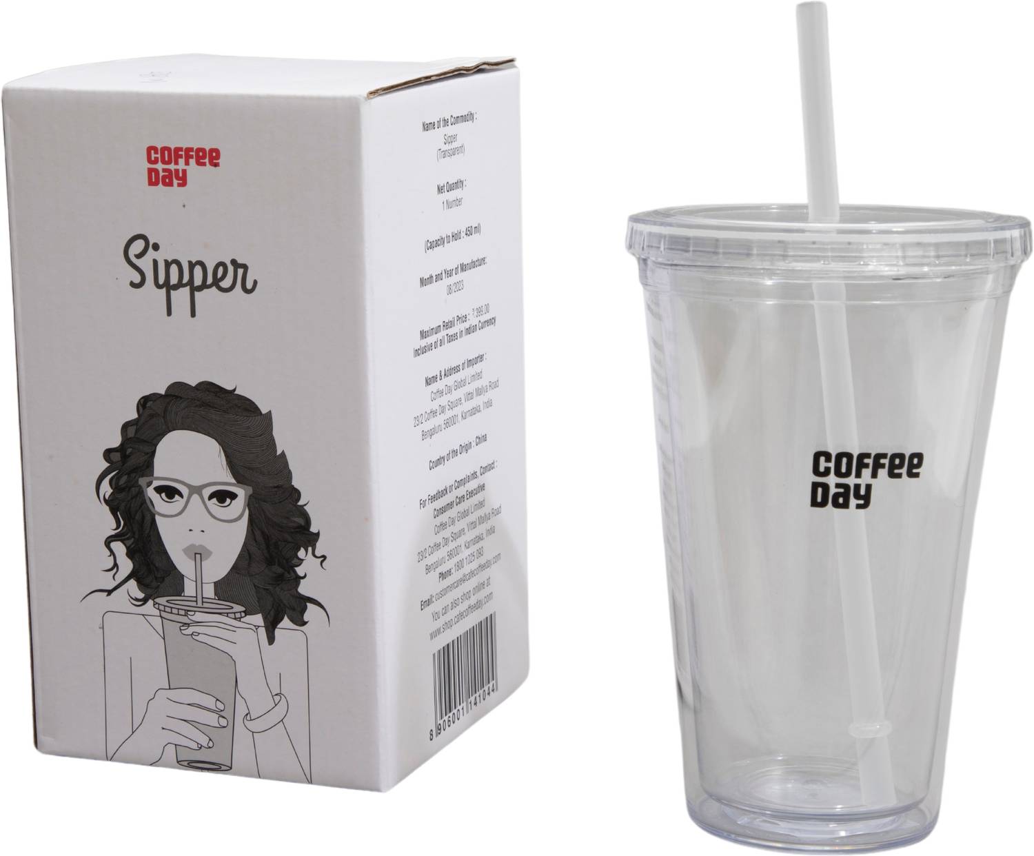 Café Coffee Day Sipper 450 ml Plastic Shaker