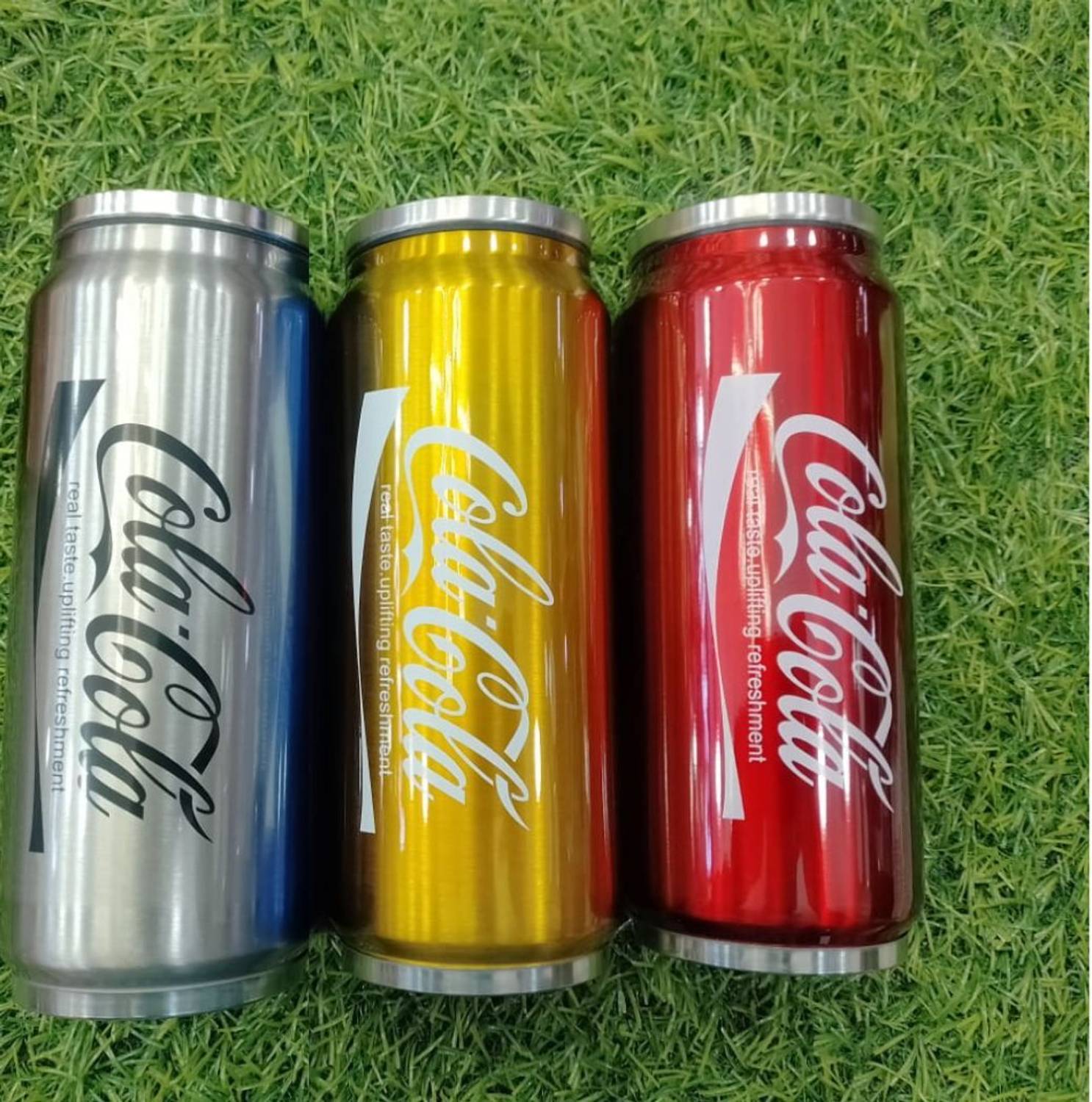 Barkati Cocal cola Bottle-Grey-Yellow-Red 500 ml Steel Sipper