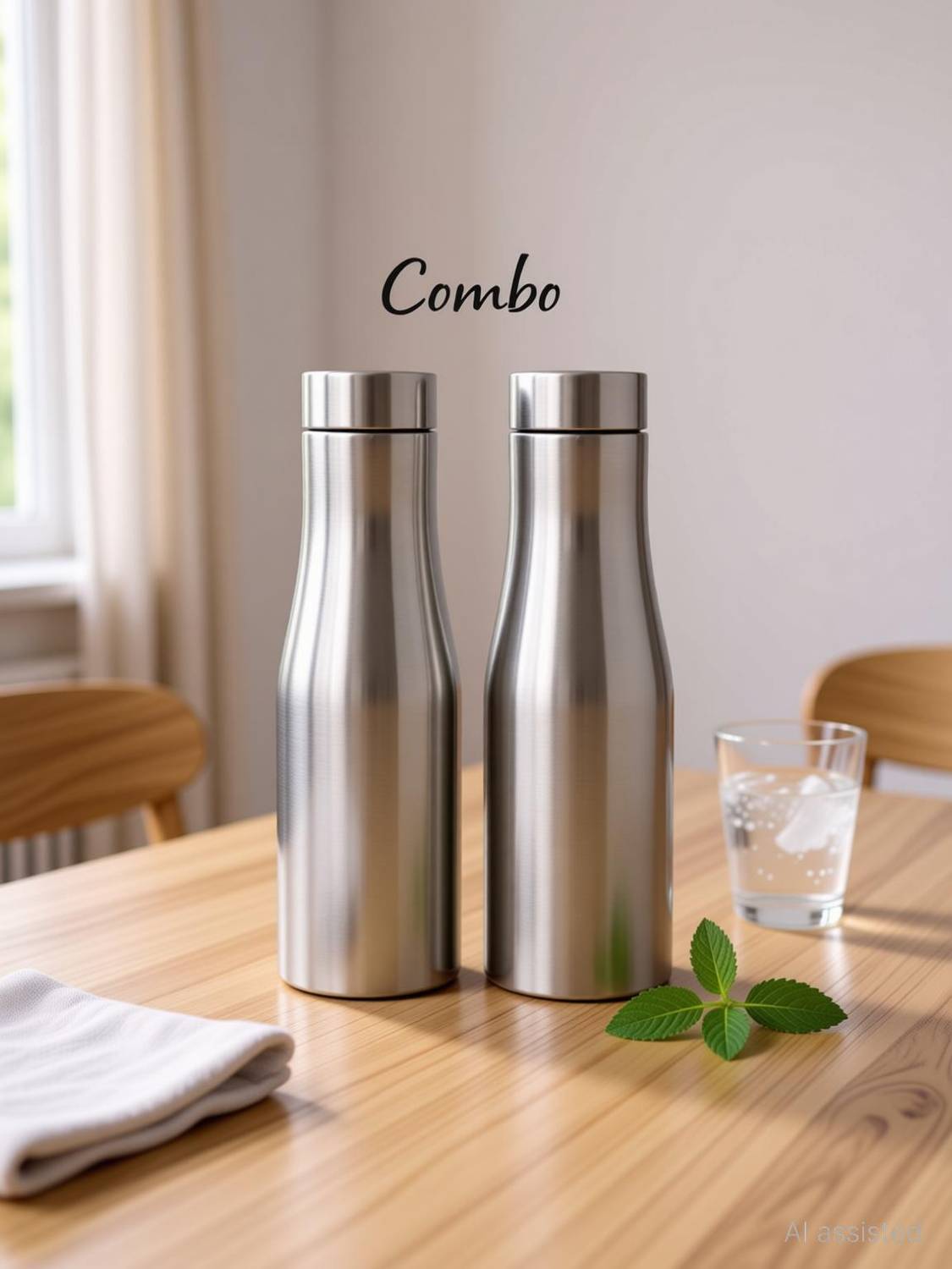 Alora Premium Stainless Steel Water Bottle Combo Pack (1L Each) Leak Proof & Durable 1000 ml Stainless Steel Bottle