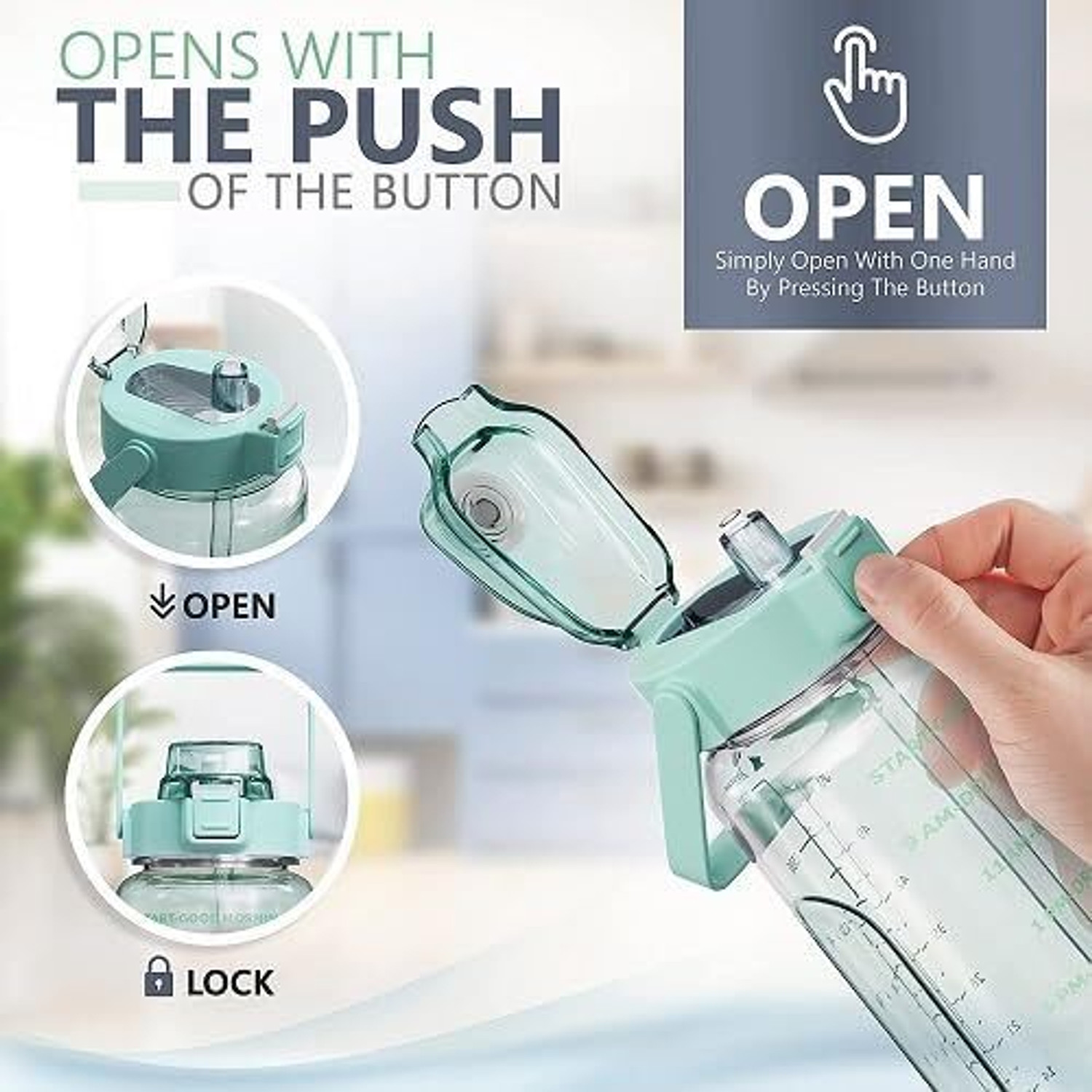Image of viyagenterprise 2pack 2 Litre Plastic Water Bottle Motivational Water Bottle 2000 ml Silicone Bottle