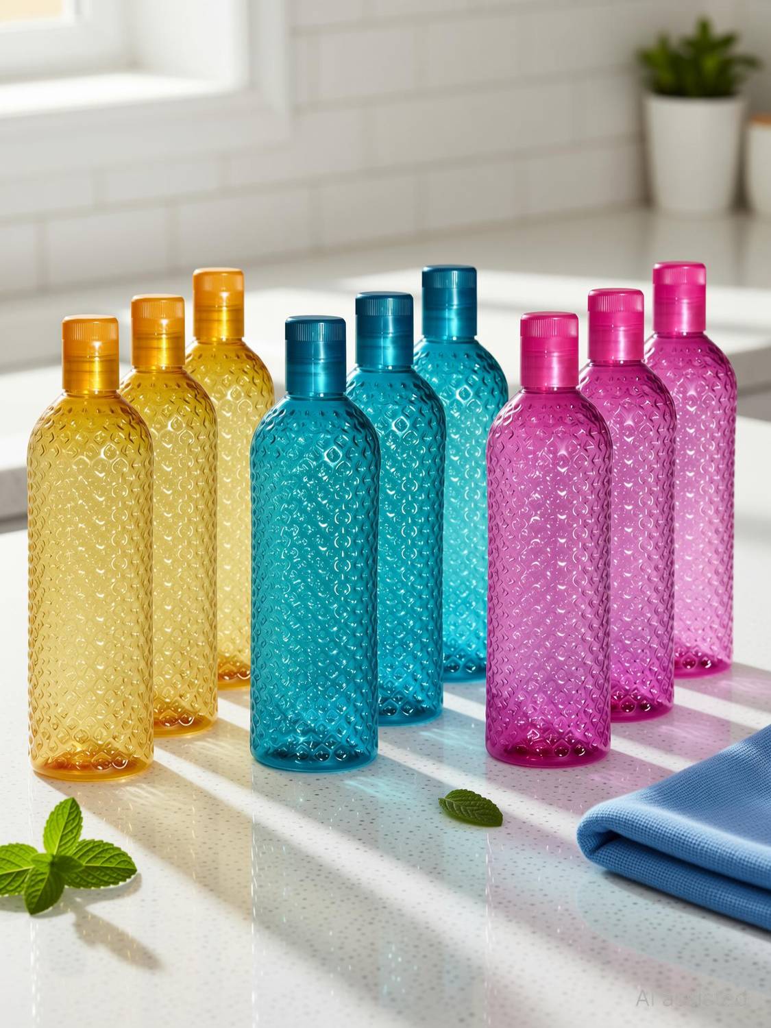 Aone Dimond Design Plastic Fridge,office,Home Water Bottle 1000 ml Plastic Bottle