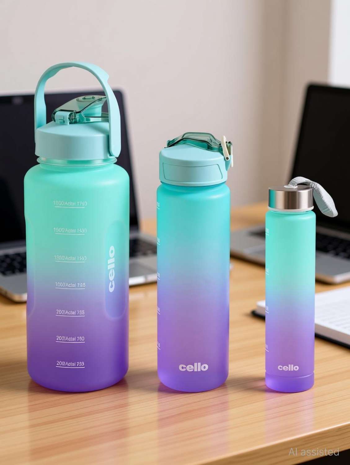 Image of cello All Day Leak Proof Easy to Carry 3 Sizes Water Bottle For Office Indoor Outdoor 2085 ml PET Bottle