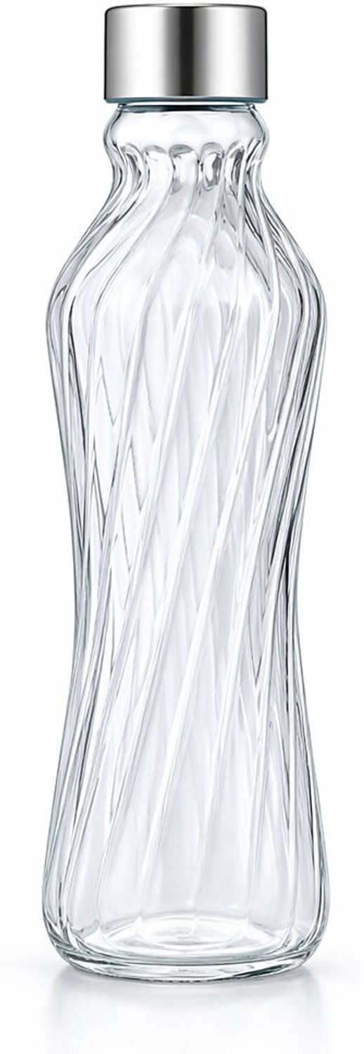 Image of KanchKart Twisted Clear Glass Bottle 1000ml Set of 2 1000 ml Glass Bottle