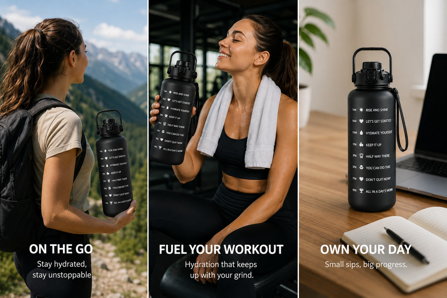 Image of Unisky Motivational Leak Proof 3000 ml Plastic Bottle