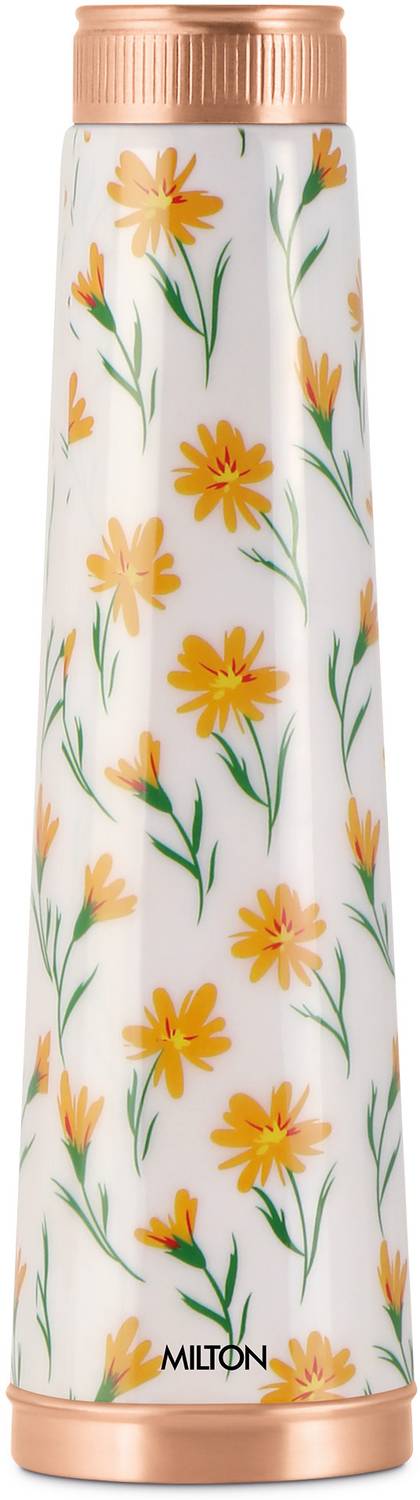 MILTON Copper Delight Design Water Bottle,880 ml, Floral 880 ml Copper Bottle