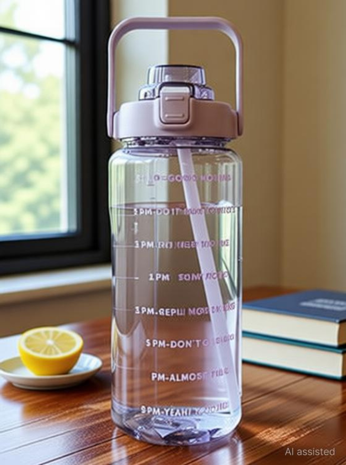 Image of Krushishth 2 Lit Water Bottle with Straw MOTIVATION 2000 ml Plastic Bottle