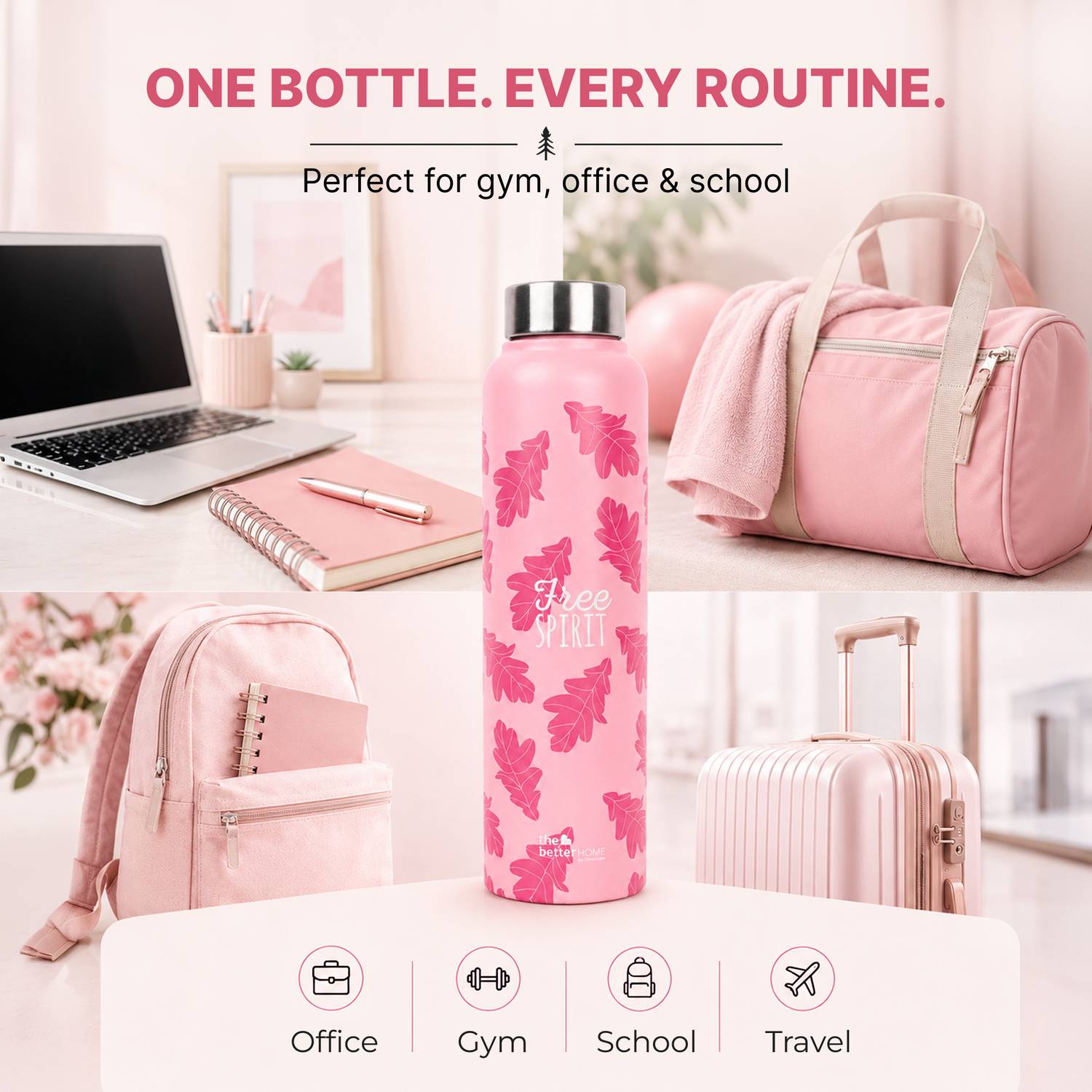 The Better Home Simplex 1000 ml Stainless Steel Bottle - Image 3