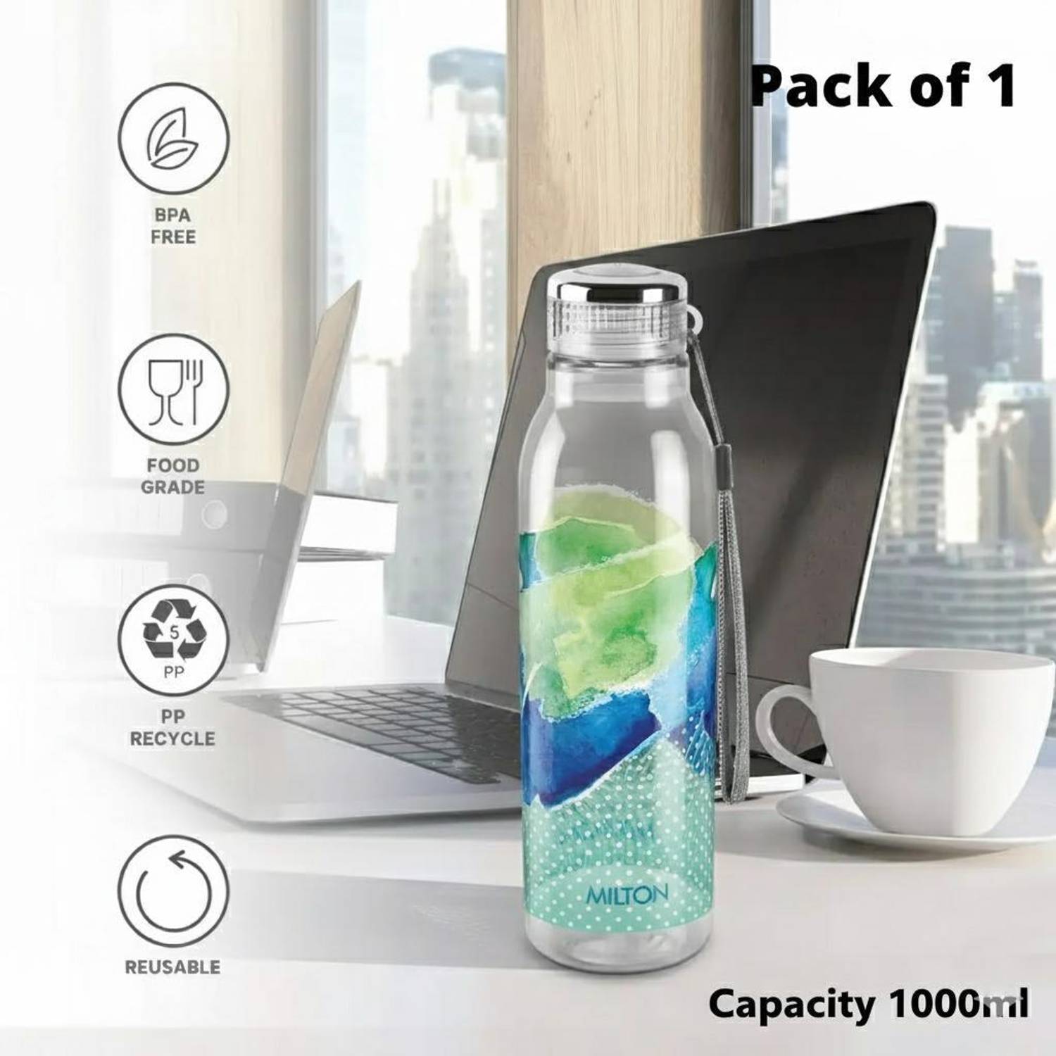MILTON Helix Pet Water 1000 ml Bottle Pack of 1 - Image 1