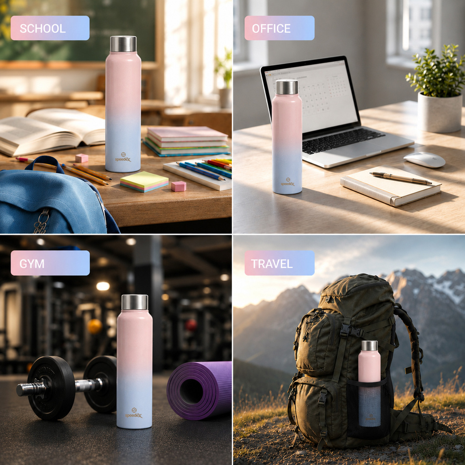 Image of SPEEDEX Water Bottle for fridge School Gym Sports Home office Boys Girls 990 ml Stainless Steel Bottle