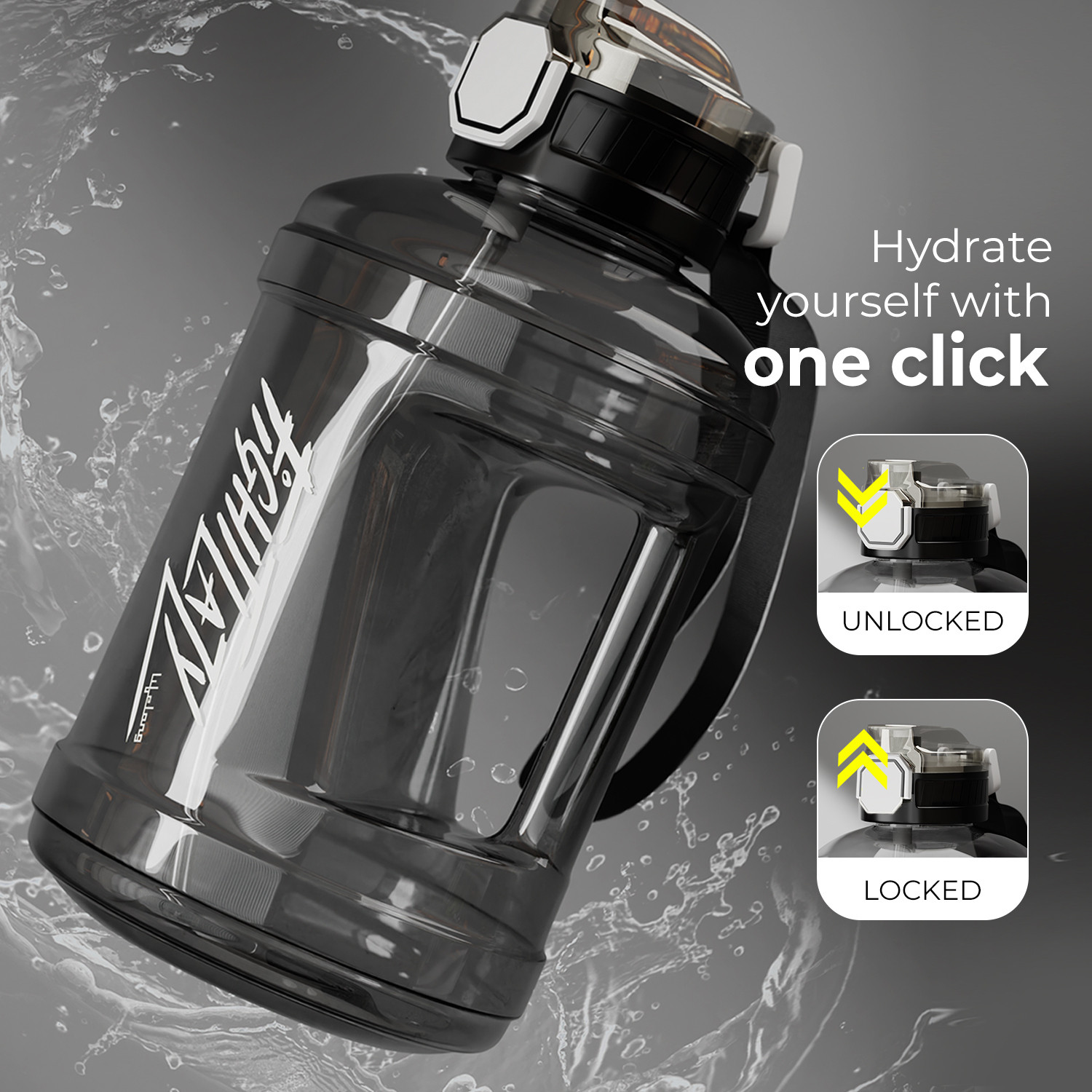 Image of Lifelong Gallon Water Bottle 1.6 Liter for Gym & Sports 1600 ml Plastic Bottle