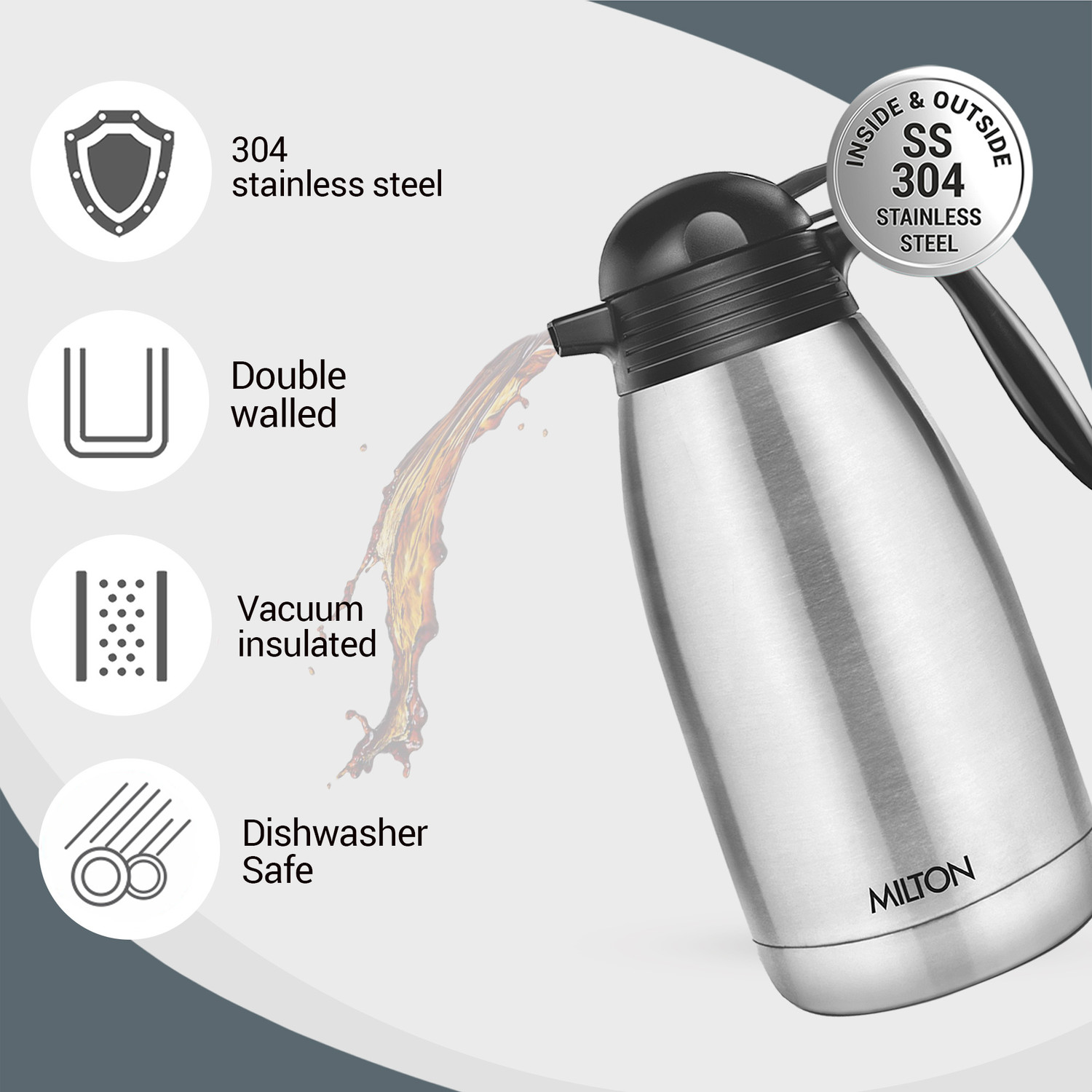 Image of MILTON thermosteel carafe 2000 2000 ml Steel Flask