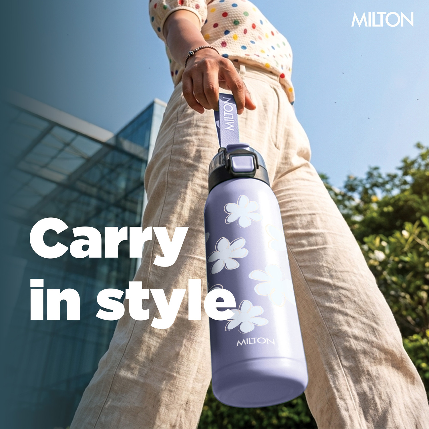 Image of MILTON Steel Edge 900 Vacuum Insulated Water Bottle 600 ml Hot & Cold Purple 600 ml Stainless Steel Bottle