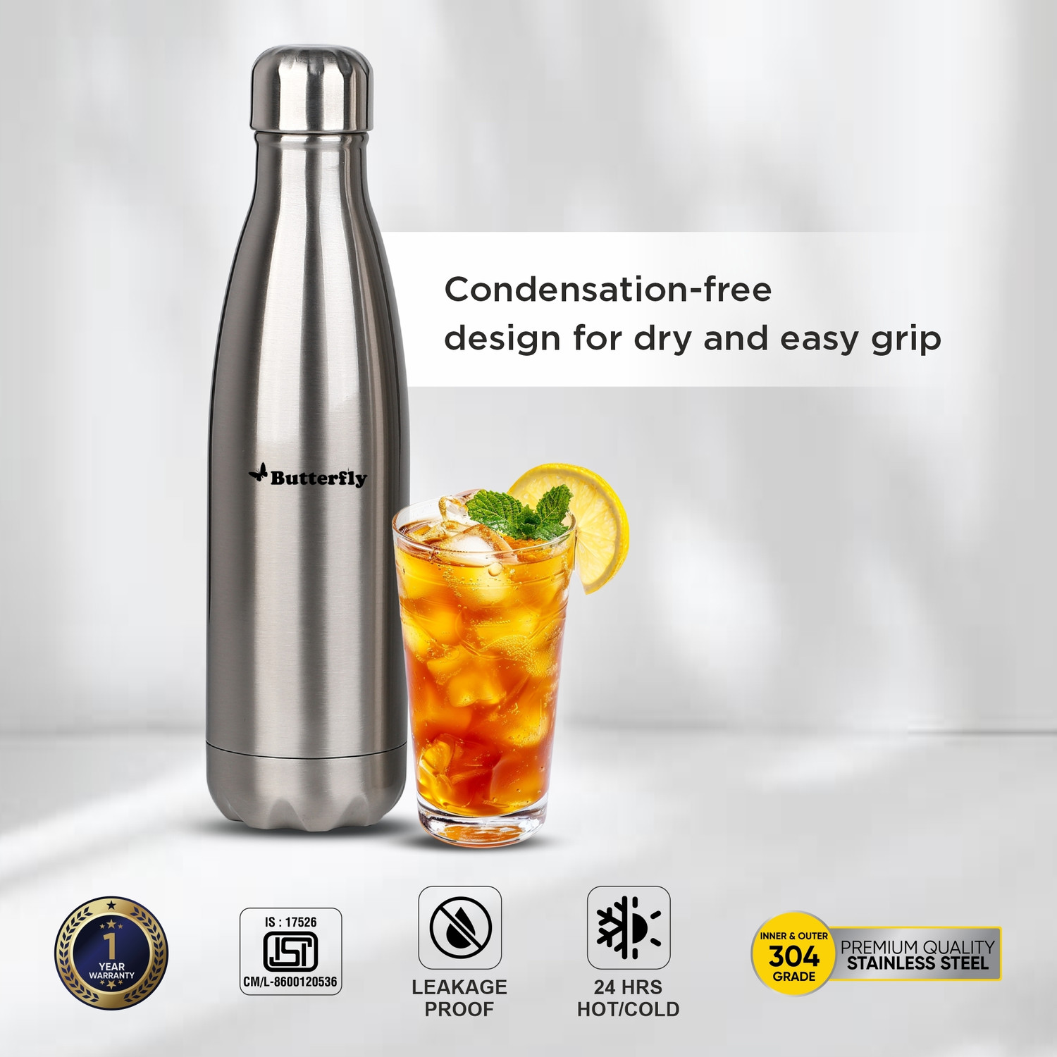 Image of Butterfly Aura Z Vacuum Flask 1 Litre 1000 ml Stainless Steel Flask