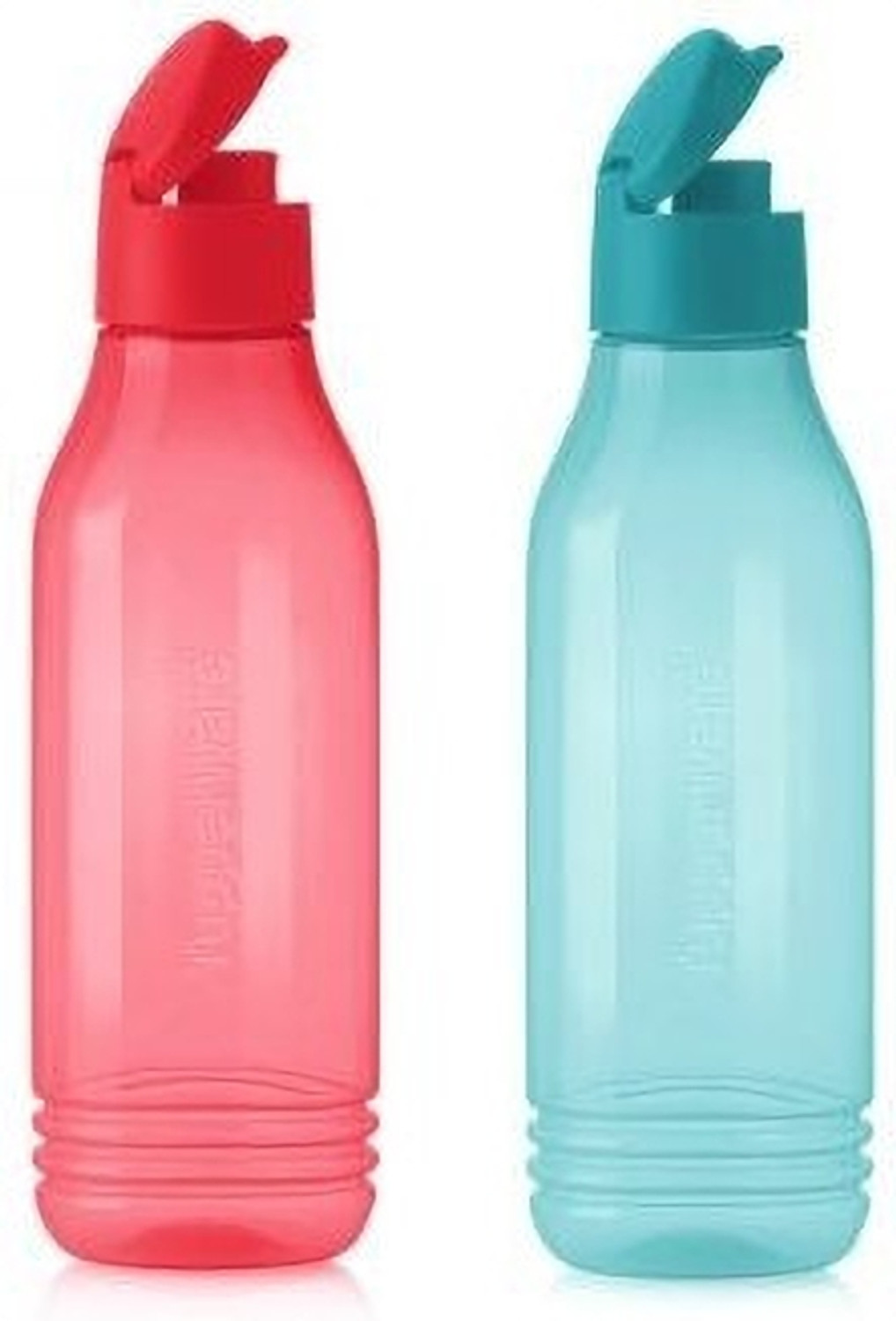 Image of TUPPERWARE Triangular Flip 750 ml Plastic Bottle (Pack of 2, Blue, Red)