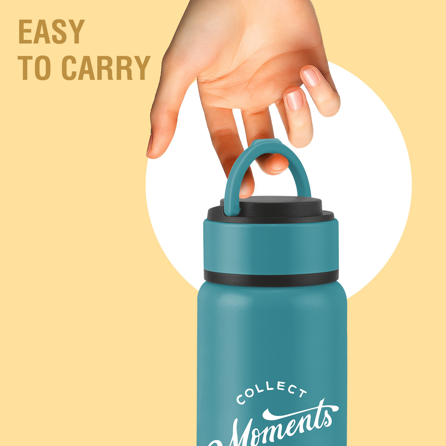 Image of MILTON Tiny 260 Thermosteel Water Bottle 250 ml, Hot and Cold, Leak Proof Lid Teal Blue 250 ml Stainless Steel Bottle