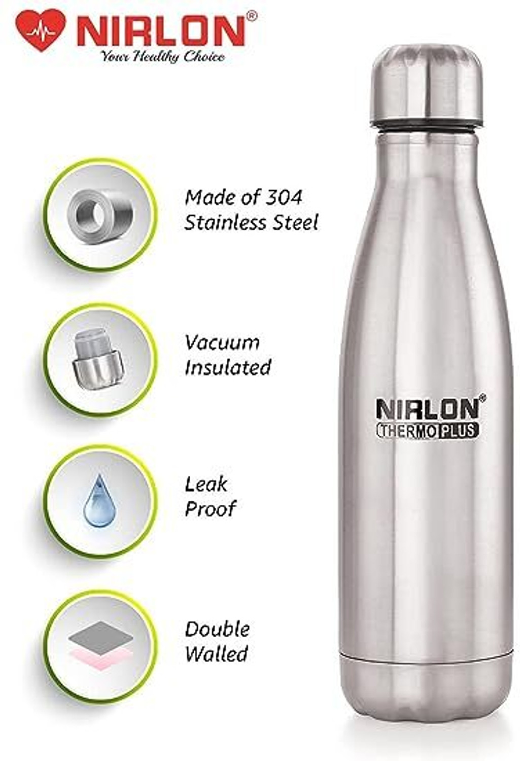 Image of NIRLON Stainless Steel Vaccum Insulated Bottle, VB-1000 ML 1000 ml Steel Bottle