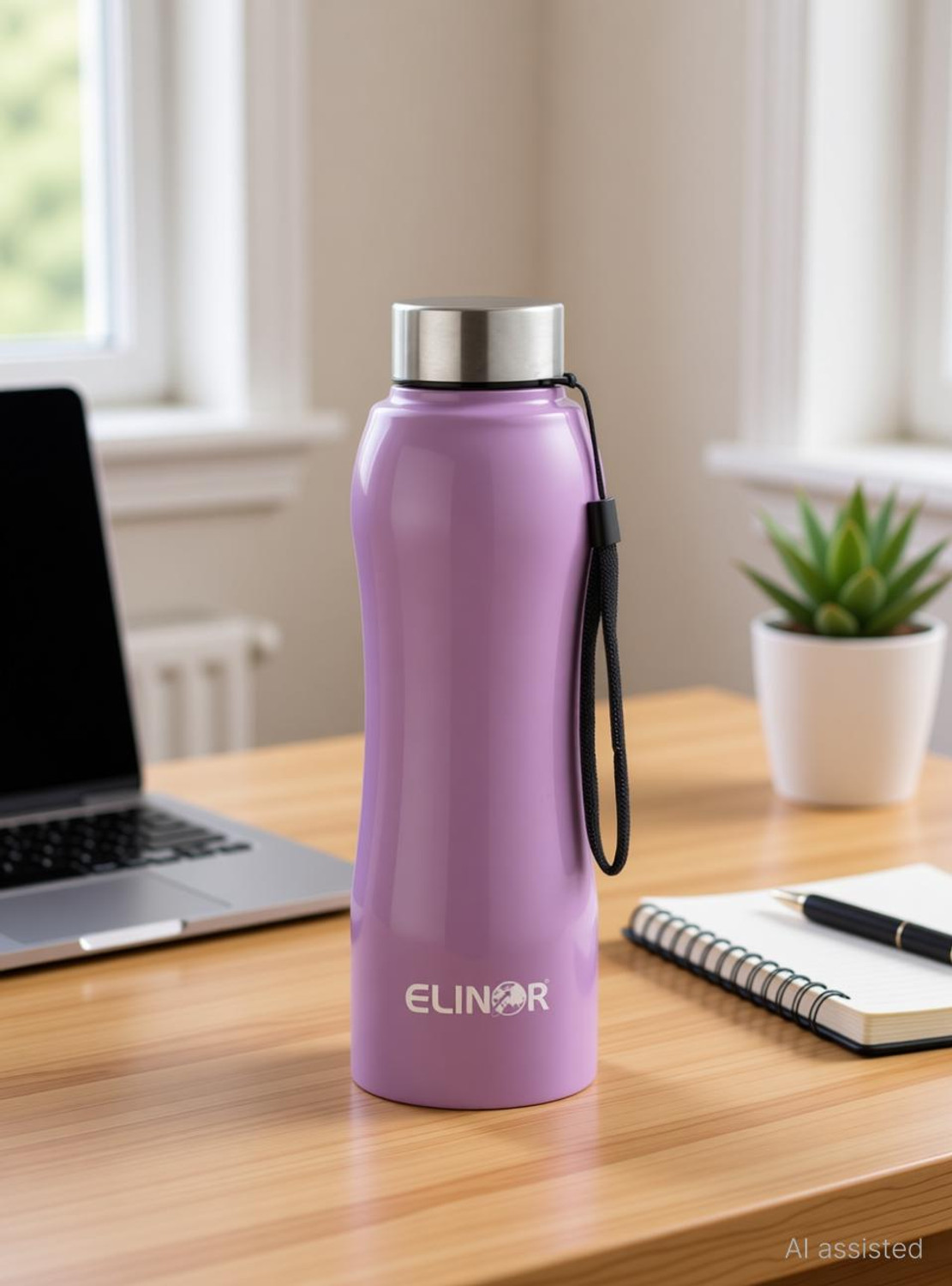 Image of ELINOR AMAZING SINGLE WALL STAINLESS STEEL BOTTLE IN PURPLE COLOR FOR KIDS AND ADULTS 1000 ml Steel Bottle