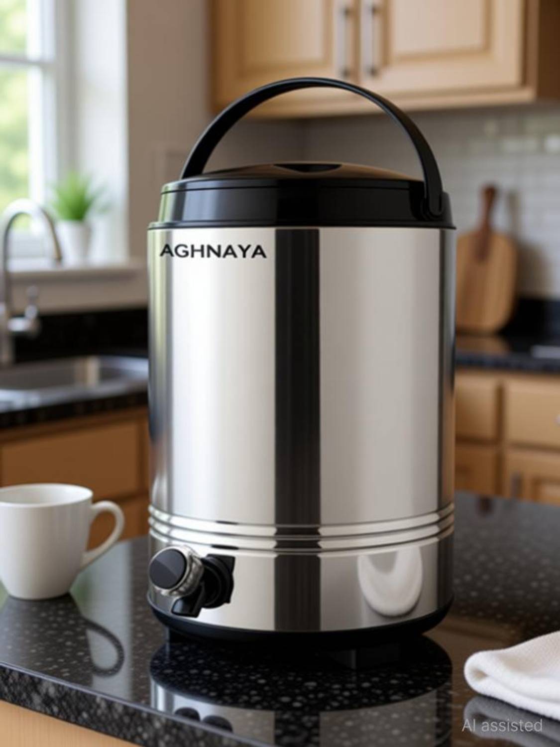 AGHNAYA Stainless Steel Water Camper Insulated Flask Jug Water Dispenser 5 Litre 5000 ml Steel Bottle
