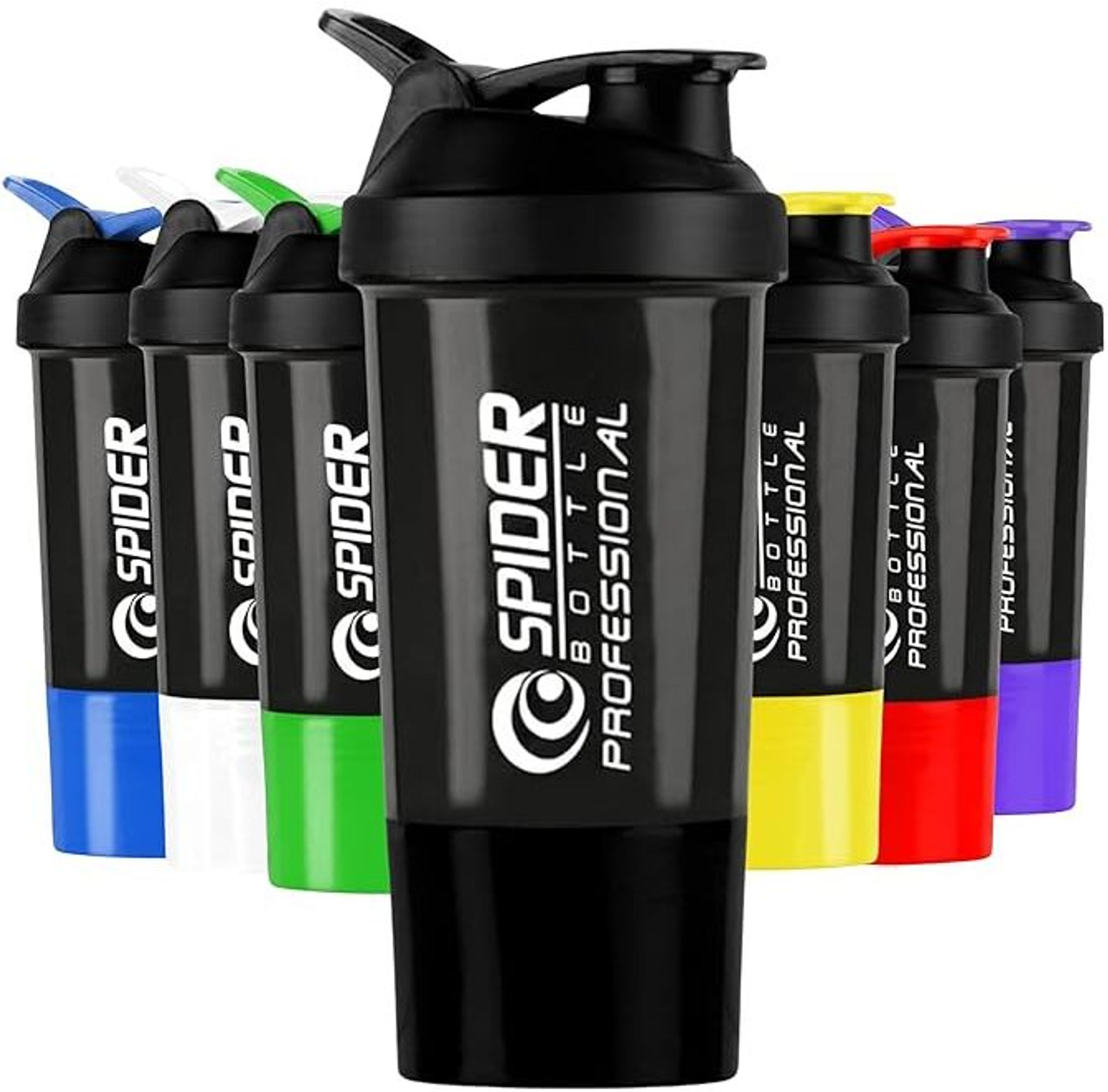 Image of Babita Hub SPIDER SHAKER 500 ml Plastic Shaker (Pack of 7, Black)