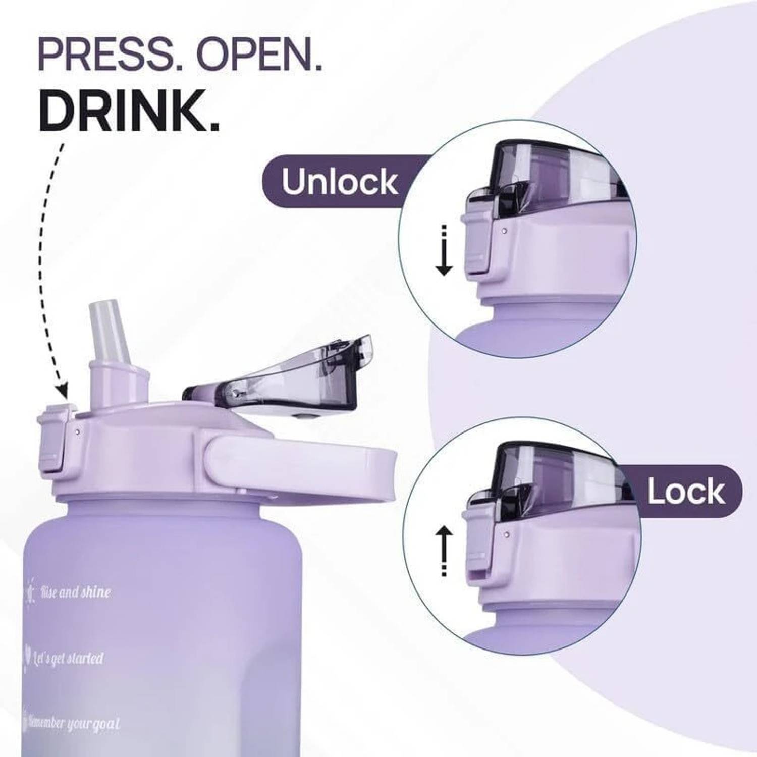 JTG 3-Pack Water Bottles 2000ML, 900ML, 300ML Pack of 3 - Image 2