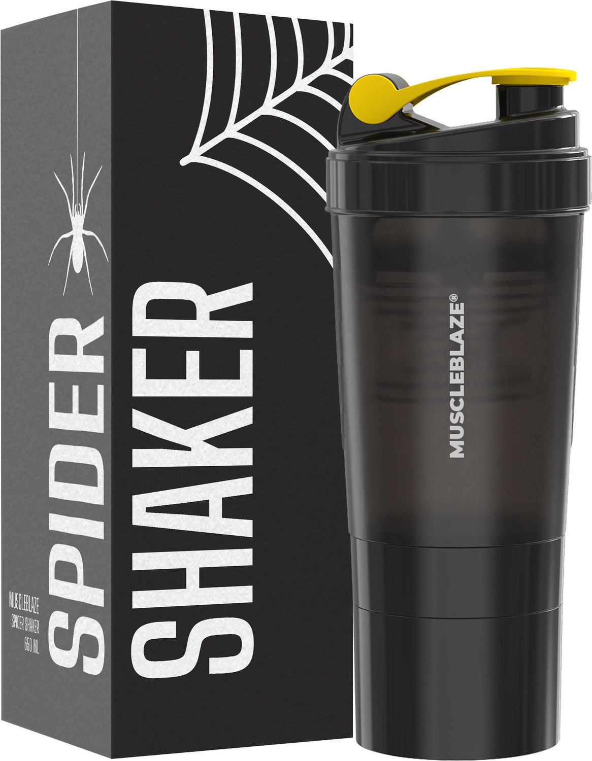 Image of MUSCLEBLAZE Spider Gym Shaker | 100% Leakproof | BPA-Free | Ideal for Whey Protein, 500 ml Plastic Shaker