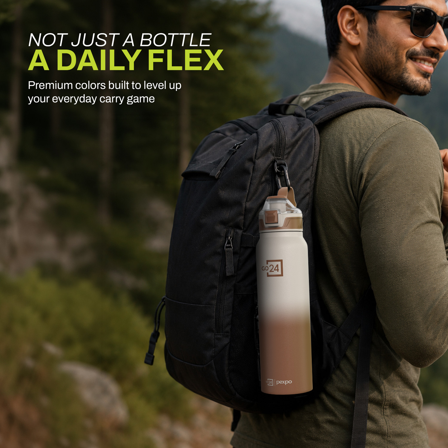 Image of Go24 Hot and Cold Water Bottle ISI Certified Thermosteel flask, Leakproof Amaze X 940 ml Steel Flask