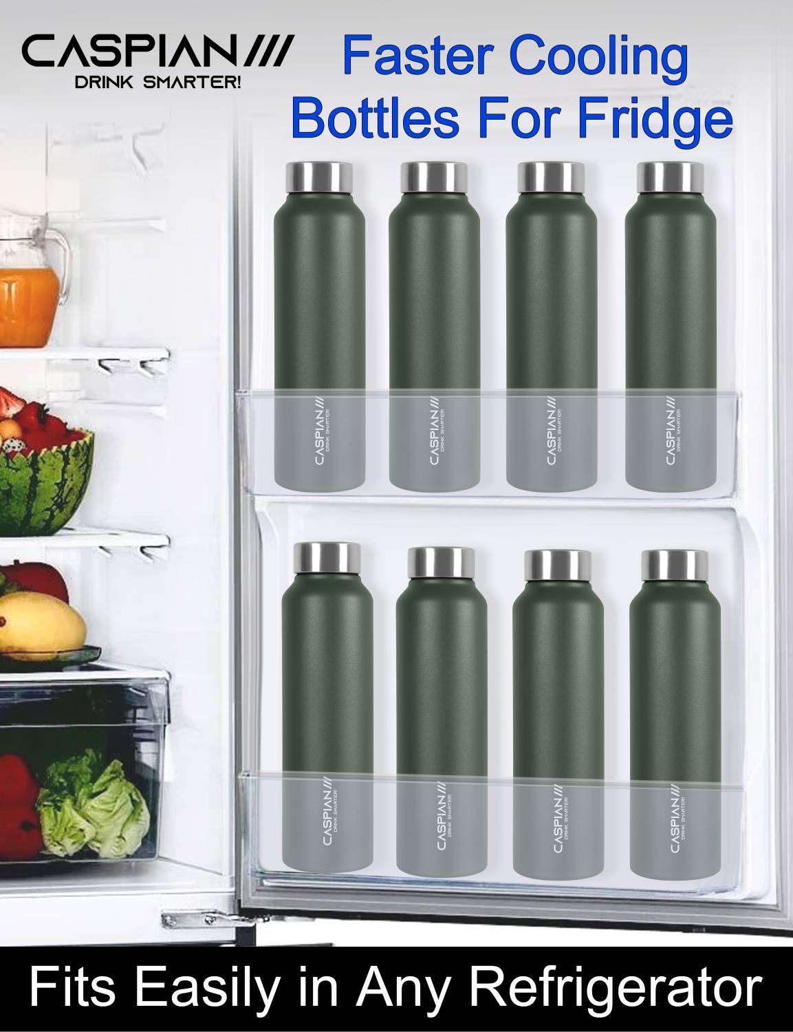 CASPIAN Astra Steel Water Bottle 1 Ltr - Image 4