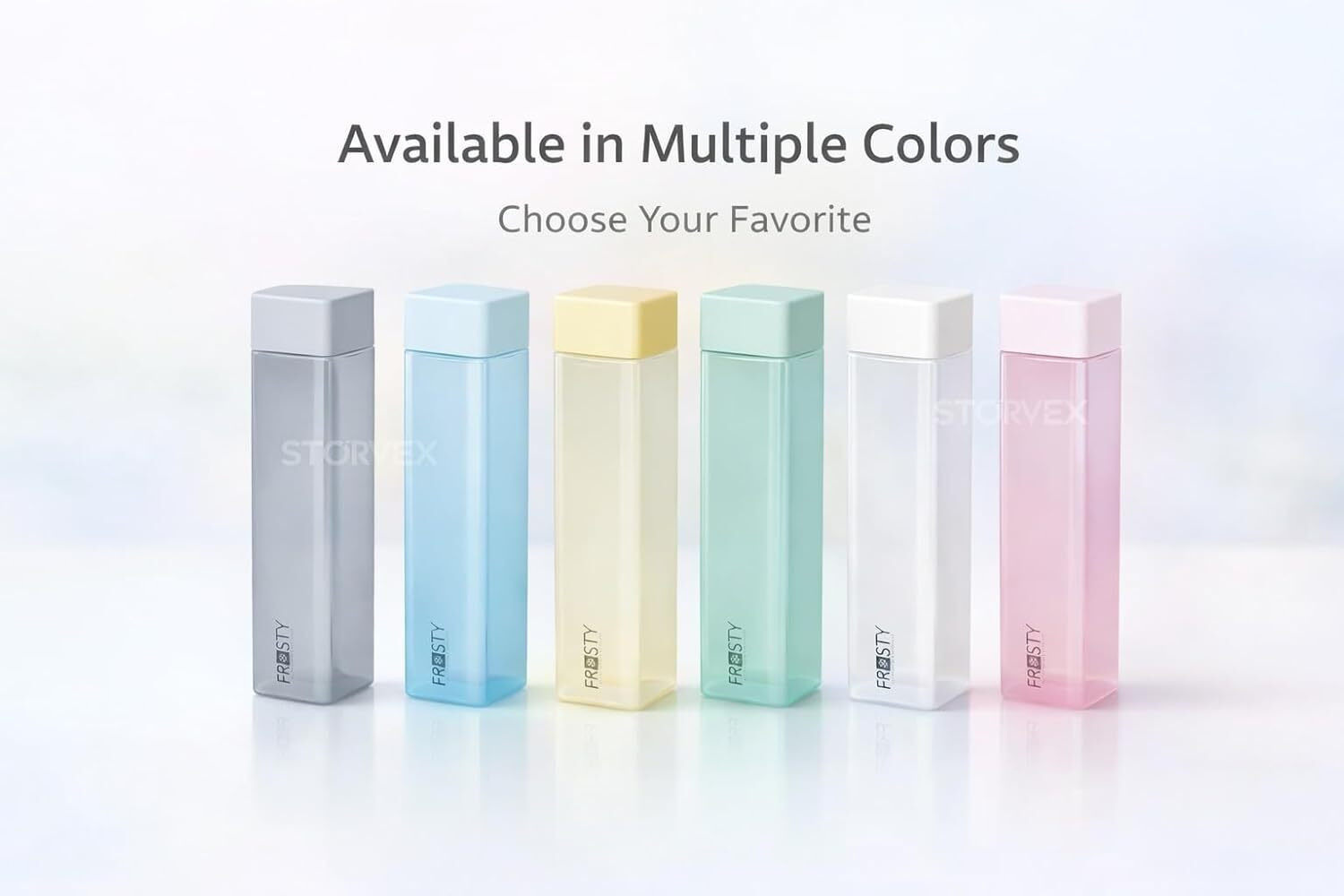 Image of ANJANISUT Unbreakable Square Plastic Food Grade Fridge Bottle Set of 6 (1000 ml) 1000 ml Plastic Bottle