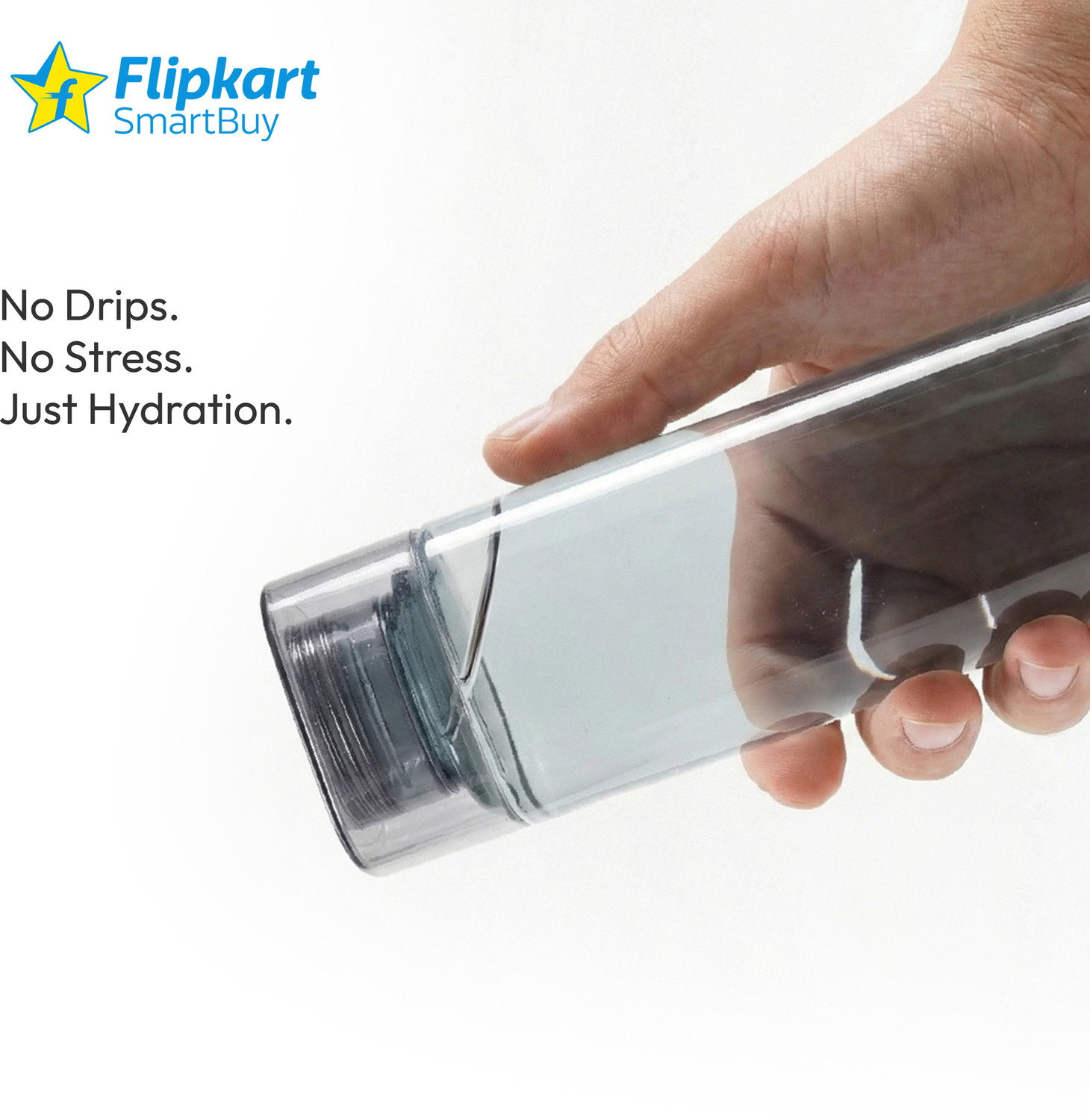 Image of Flipkart SmartBuy FS P03 BLACK SQUURE H2O WATER BOTTLE 1010 ml PET Bottle