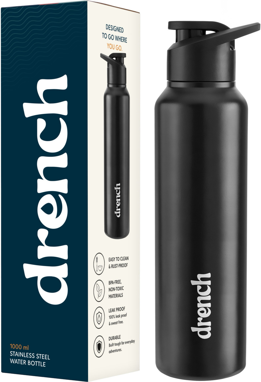 Image of Drench Classic Sipper 1000 ml Stainless Steel Bottle