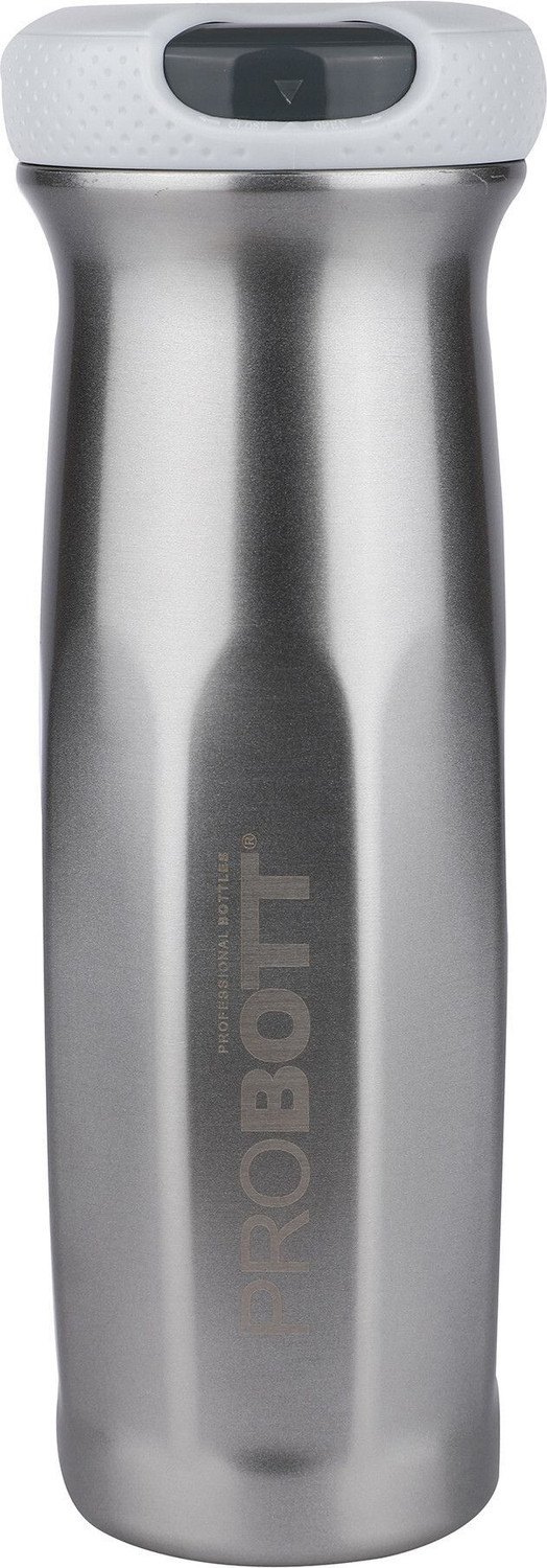 PROBOTT Thermosteel Swipe Shaker for Protein Shake Gym - Silver 600 ml Steel Shaker