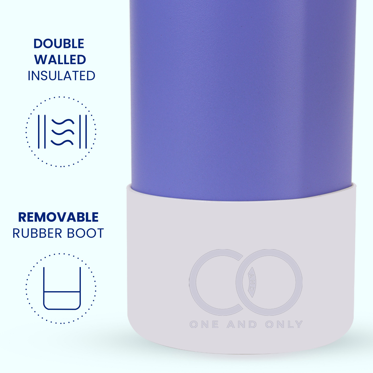 Image of ONE AND ONLY Insulated Steel Water Bottle 550ml with Straw, Leak Proof Wide Mouth Sipper Grip 550 ml Stainless Steel Bottle