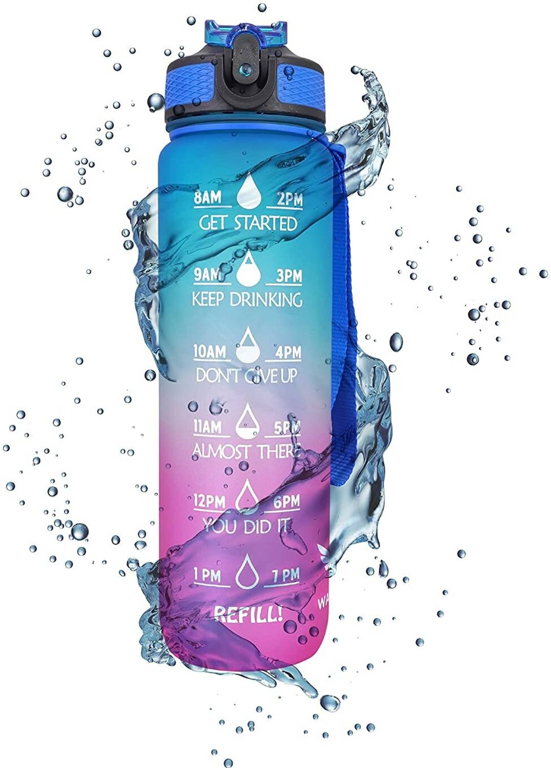 adorro bella NEW Sipper Bottle Adults With Straw Non- Toxic1 Litre+ 1000ml Water Bottle 1000 ml Plastic Bottle