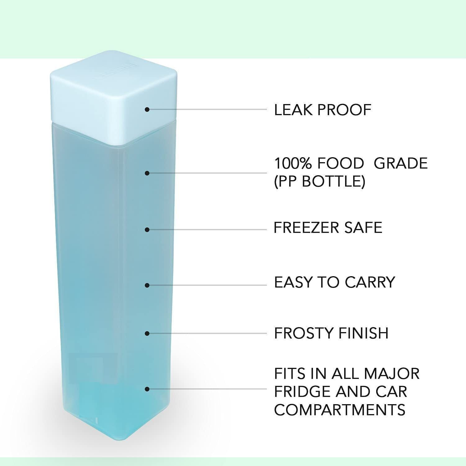 Image of Flipkart SmartBuy Plastic Food Grade Fridge Square Bottle 1000 ml Plastic Bottle