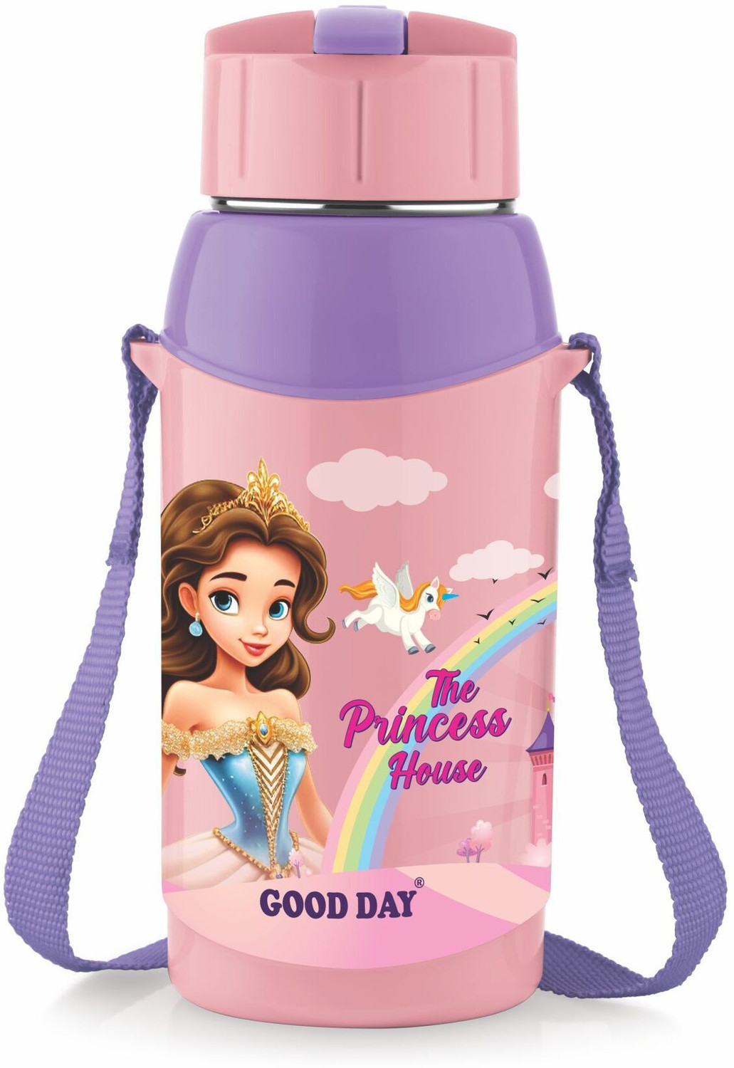 Image of Good Day Vigo 400 Stainless Steel Insulated Water Bottle For Kids | 410 ml Plastic Bottle