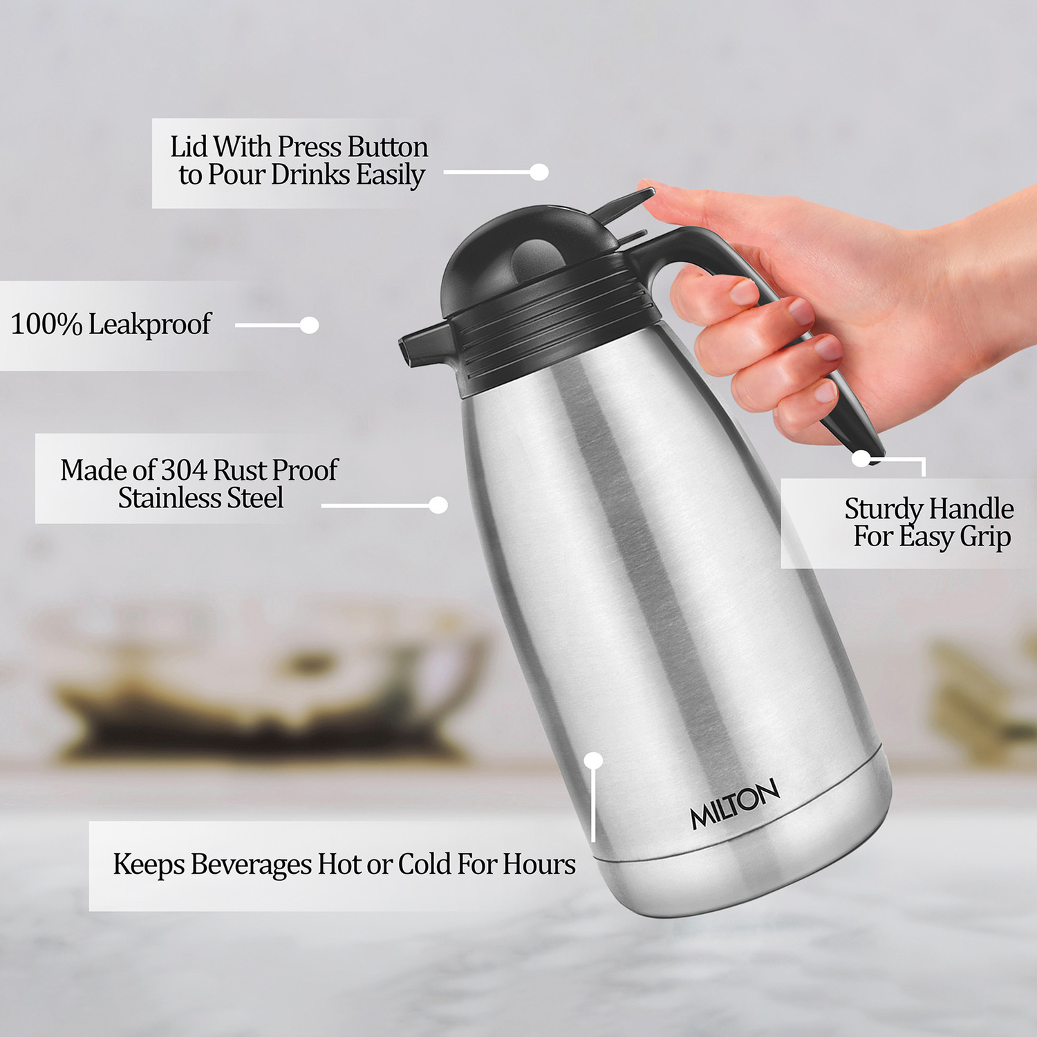 Image of MILTON thermosteel carafe 2000 2000 ml Steel Flask