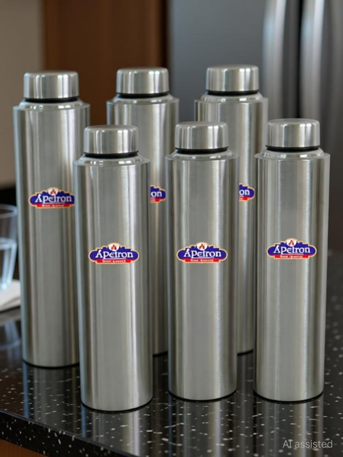 Image of Apeiron Stainless Steel Matt Fridge Water Bottle 1000 ml Steel Bottle
