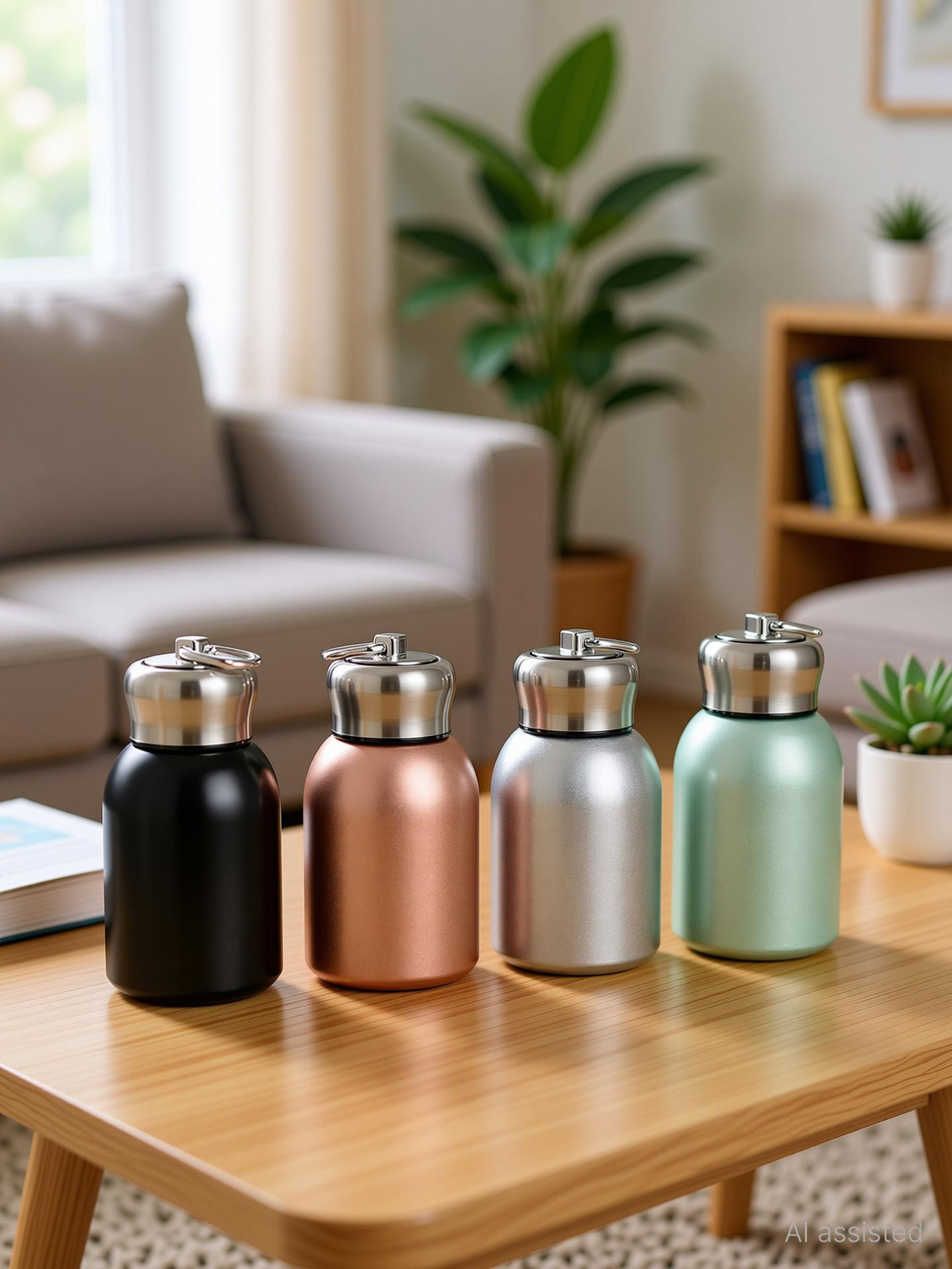 Image of GETHIGHKP Mini Thermal Mug Water Bottle Leak Proof Vacuum Flasks Stainless Steel Bottle 300 ml Stainless Steel Flask