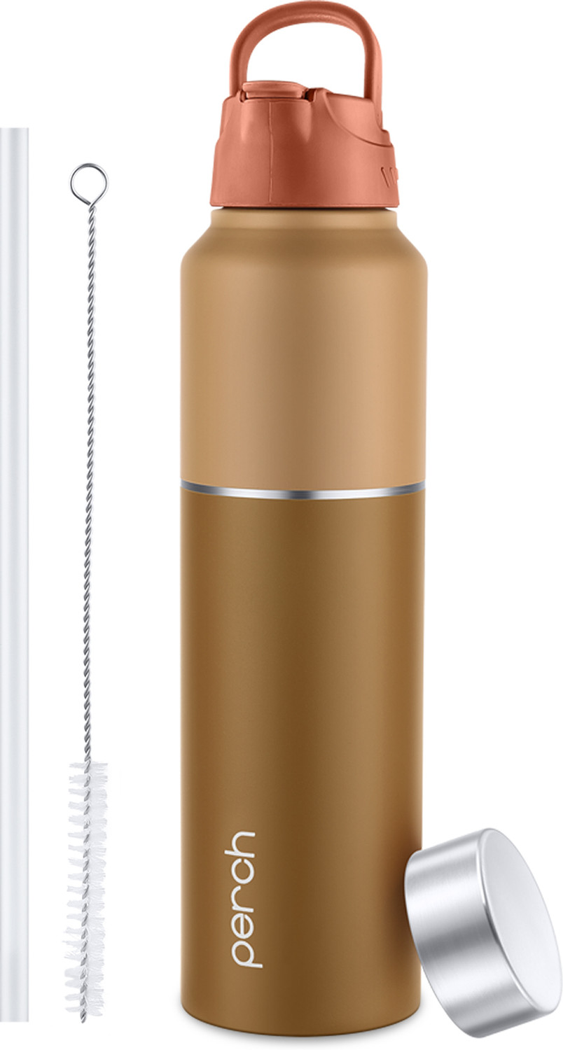 Image of PERCH Magic Sports & Fridge Stainless Steel Bottle With Steel & Sipper Cap 1000 ml Steel Bottle