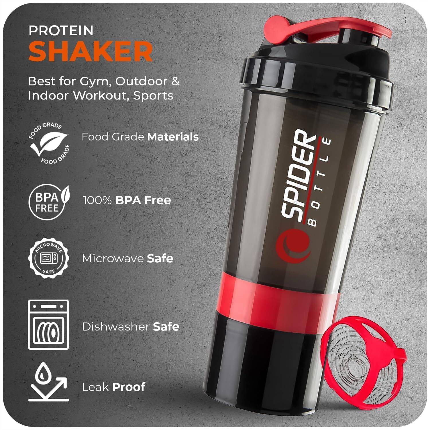 Pheonix Spider Gym Sipper 500 ml Shaker - Image 4