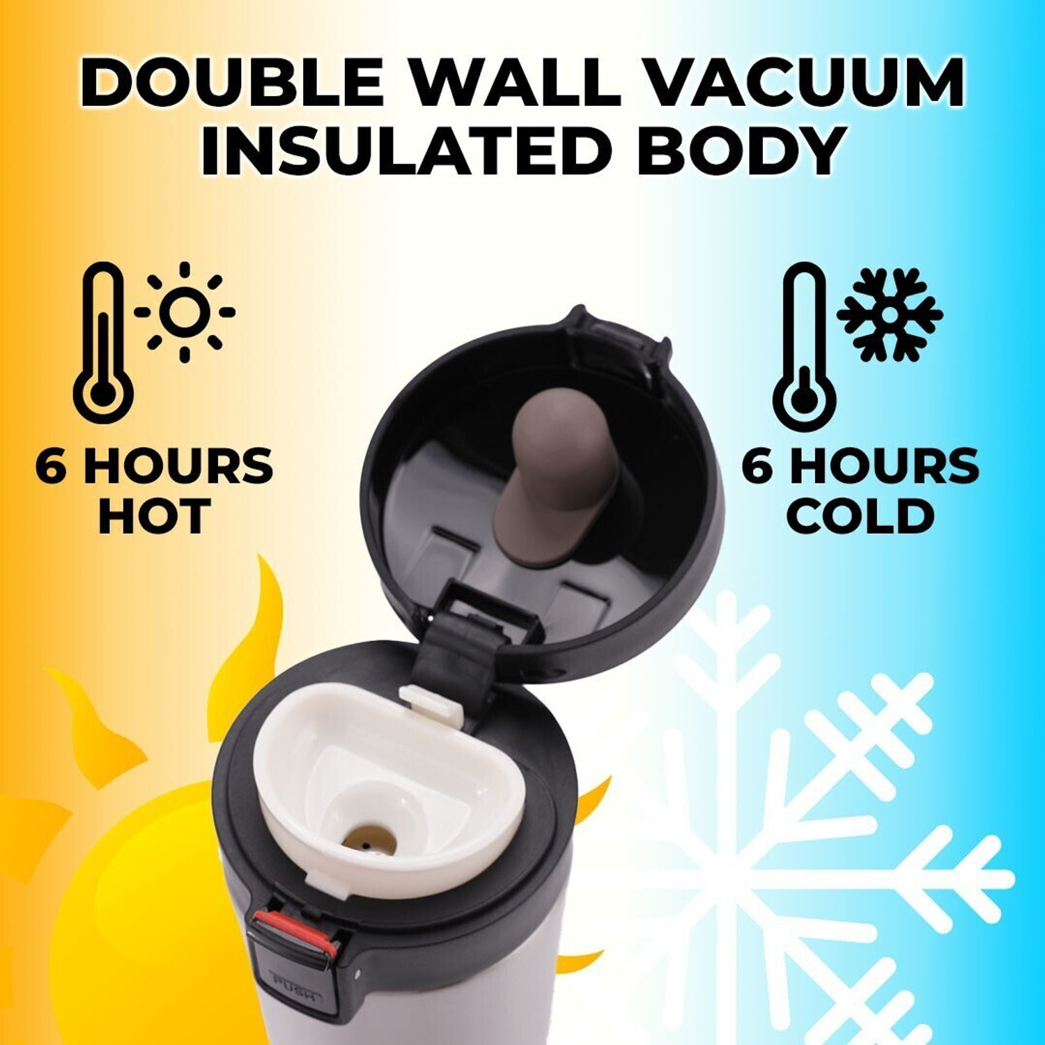 Image of The Better Home Vacuum Insulated Coffee Mug with Lid (380ml) |Easy to Carry Coffee Travel Mug 380 ml Steel Flask