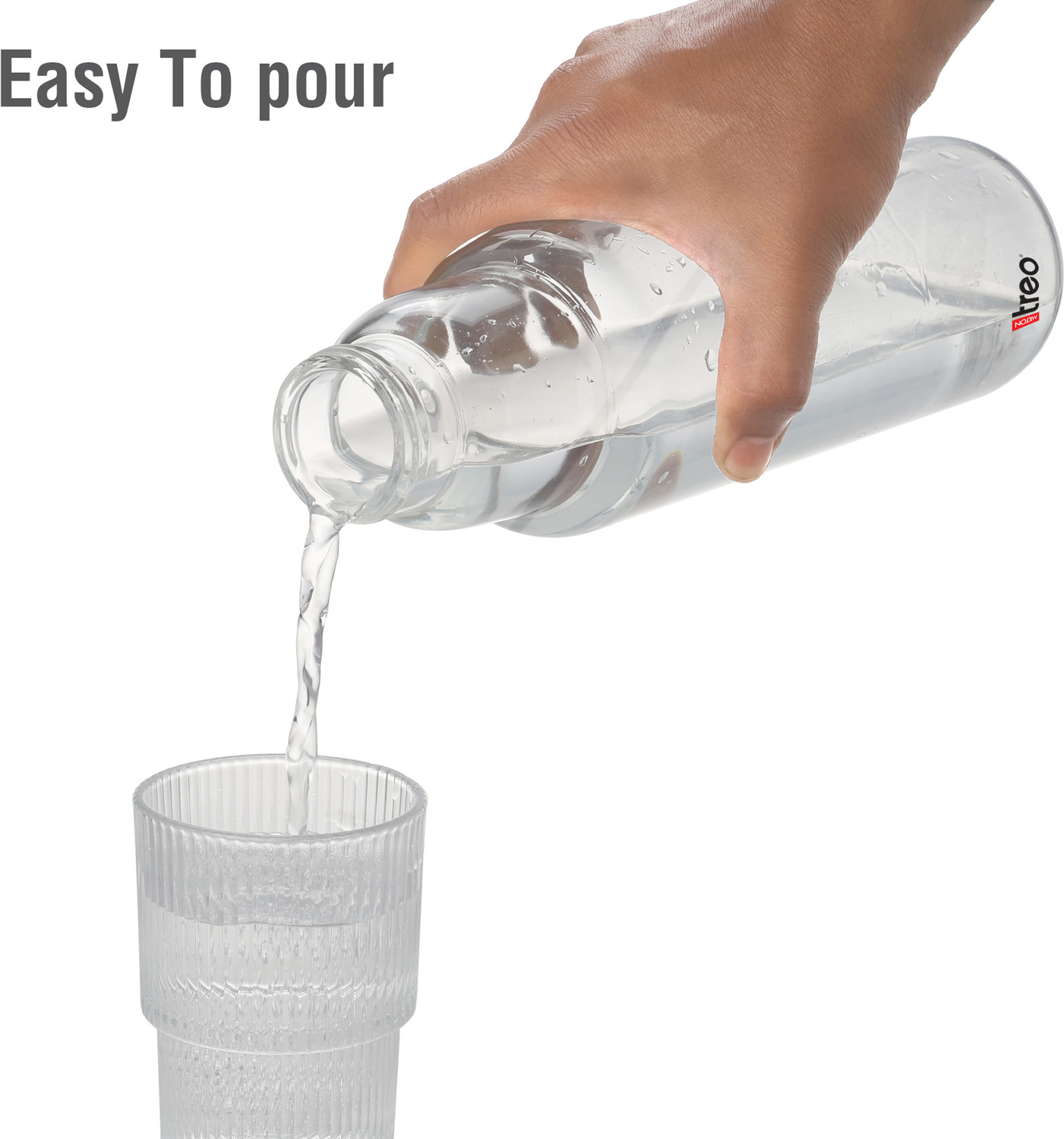 Image of TREO Borosilicate Clarisma 1000ml Glass Fridge Water Bottle, for Hot & Cold Beverages 1000 ml Borosilicate Glass Bottle