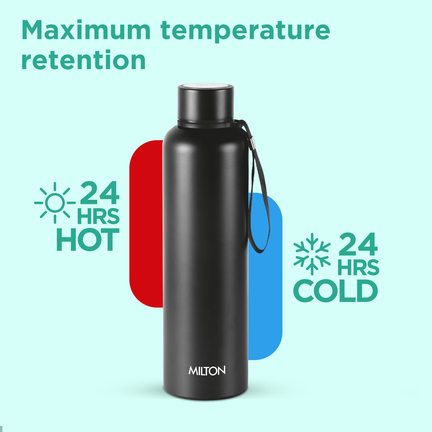 Image of MILTON Aura 1000 Thermosteel Water Bottle, ISI Certified, 24 Hr Hot and Cold 1 L Stainless Steel Flask