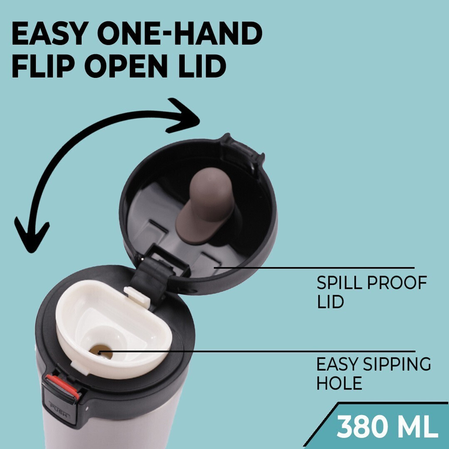 Image of The Better Home Vacuum Insulated Coffee Mug with Lid (380ml) |Easy to Carry Coffee Travel Mug 380 ml Steel Flask