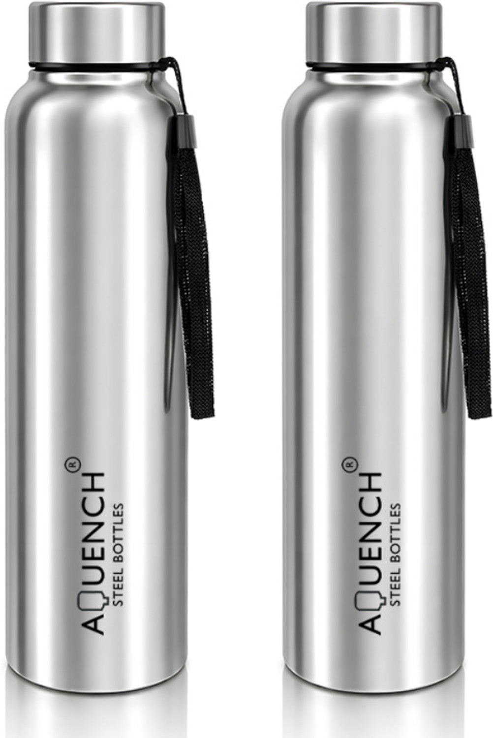 Image of AQUENCH Lean Stainless Steel 1L Water Bottle Combo for Fridge, Office, Gym & Home Use 1000 ml Stainless Steel Bottle