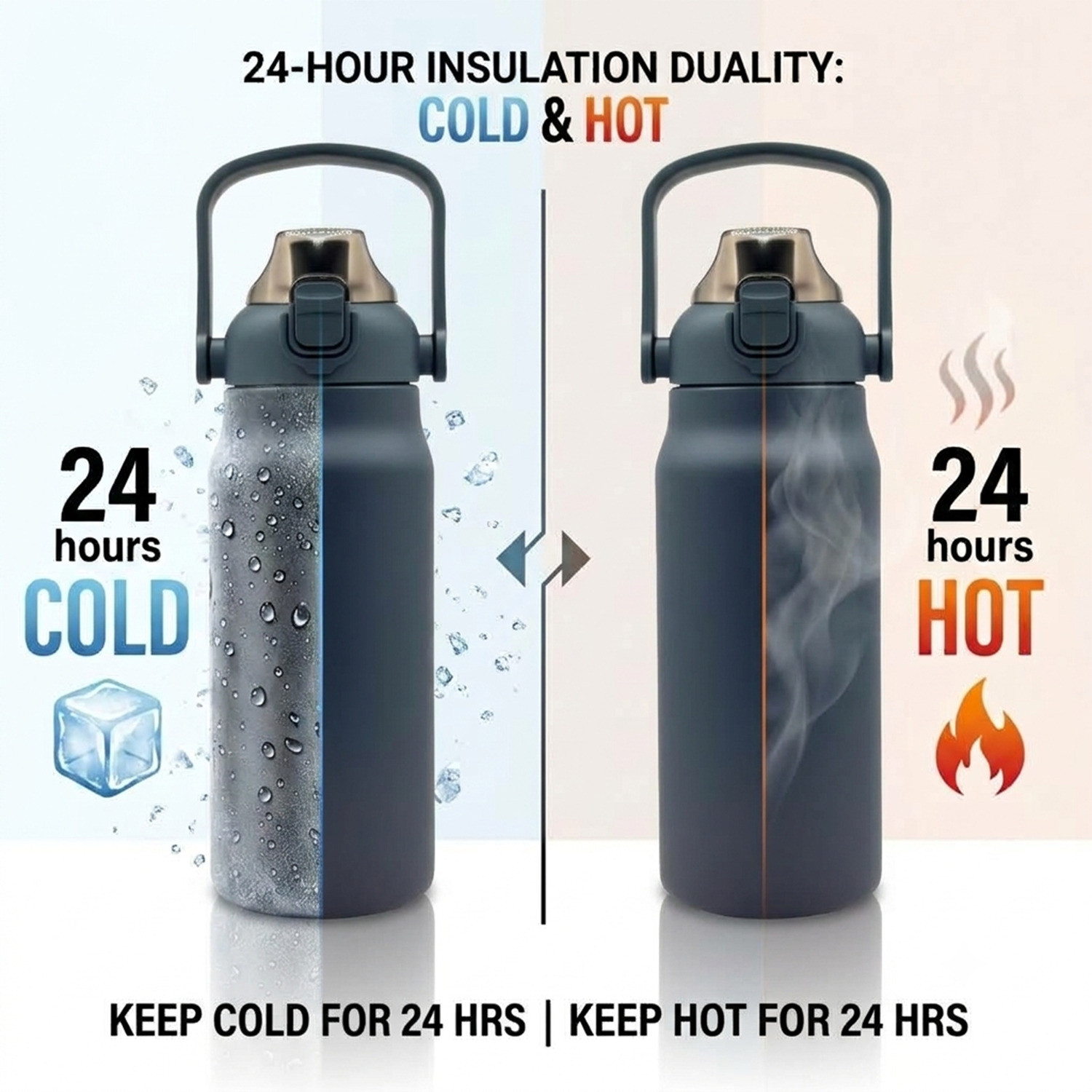 Image of Dozy 1000: 24-Hour Insulated Leak-Proof Premium Steel Water Bottle 1000 ml Stainless Steel Flask