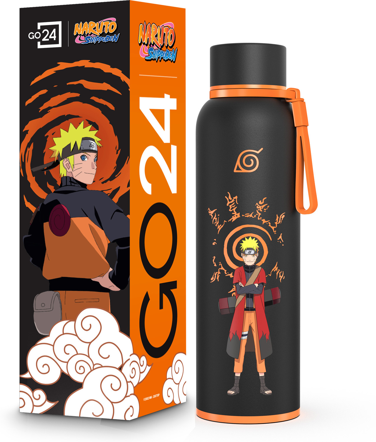 Image of Go24 Naruto 1000 Stainless Steel Hot and Cold Water bottle ISI Certified Thermosteel 980 ml Stainless Steel Flask