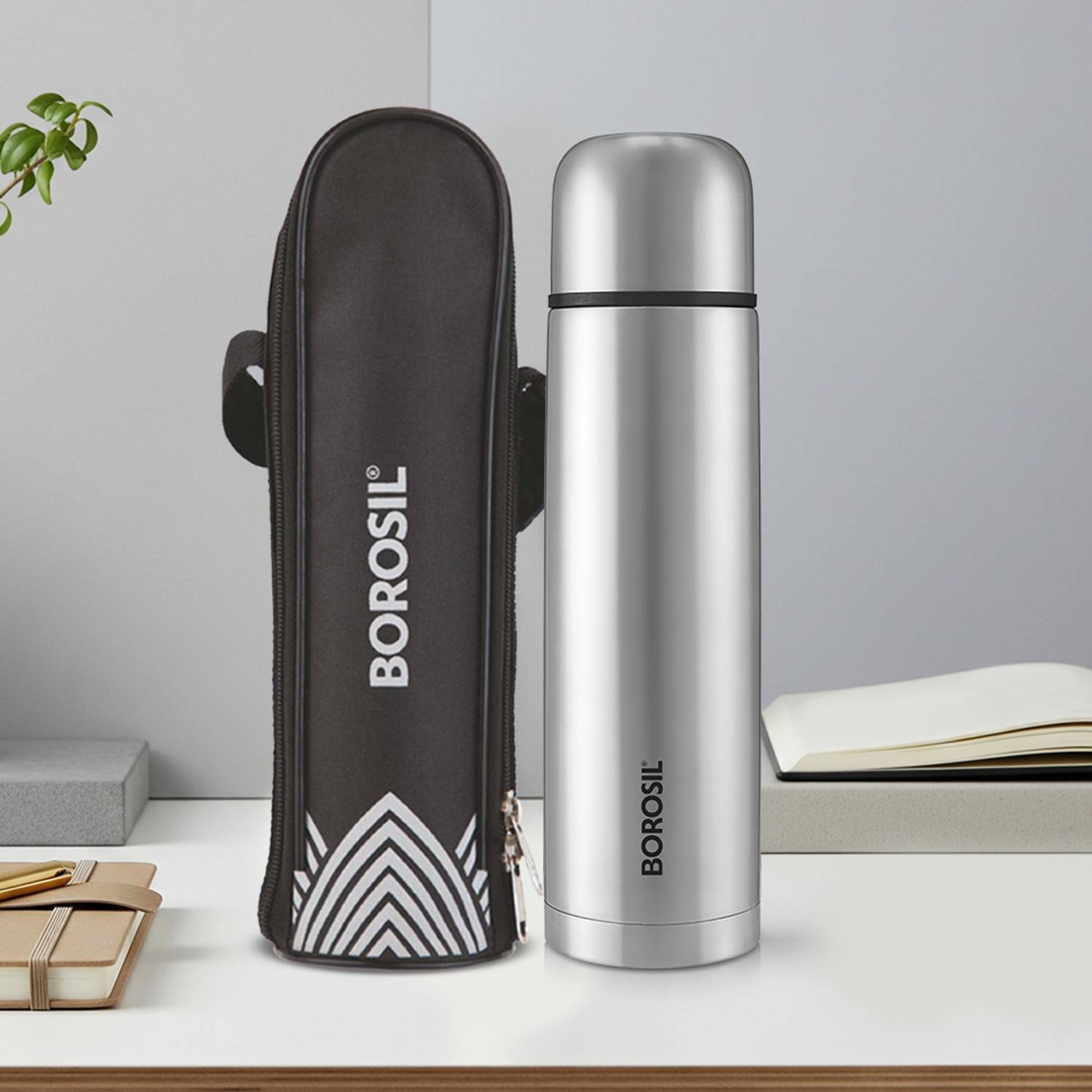 BOROSIL Hydra Thermo 500 ml Steel Flask