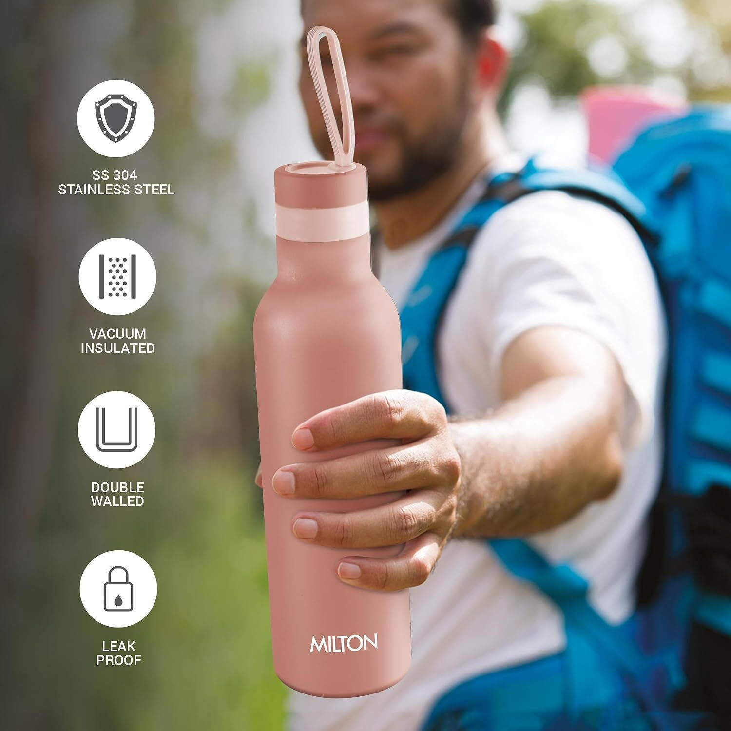 Image of MILTON Smarty 600 Thermosteel Water Bottle, ISI Certified, 24 Hr Hot and Cold 600 ml Steel Flask